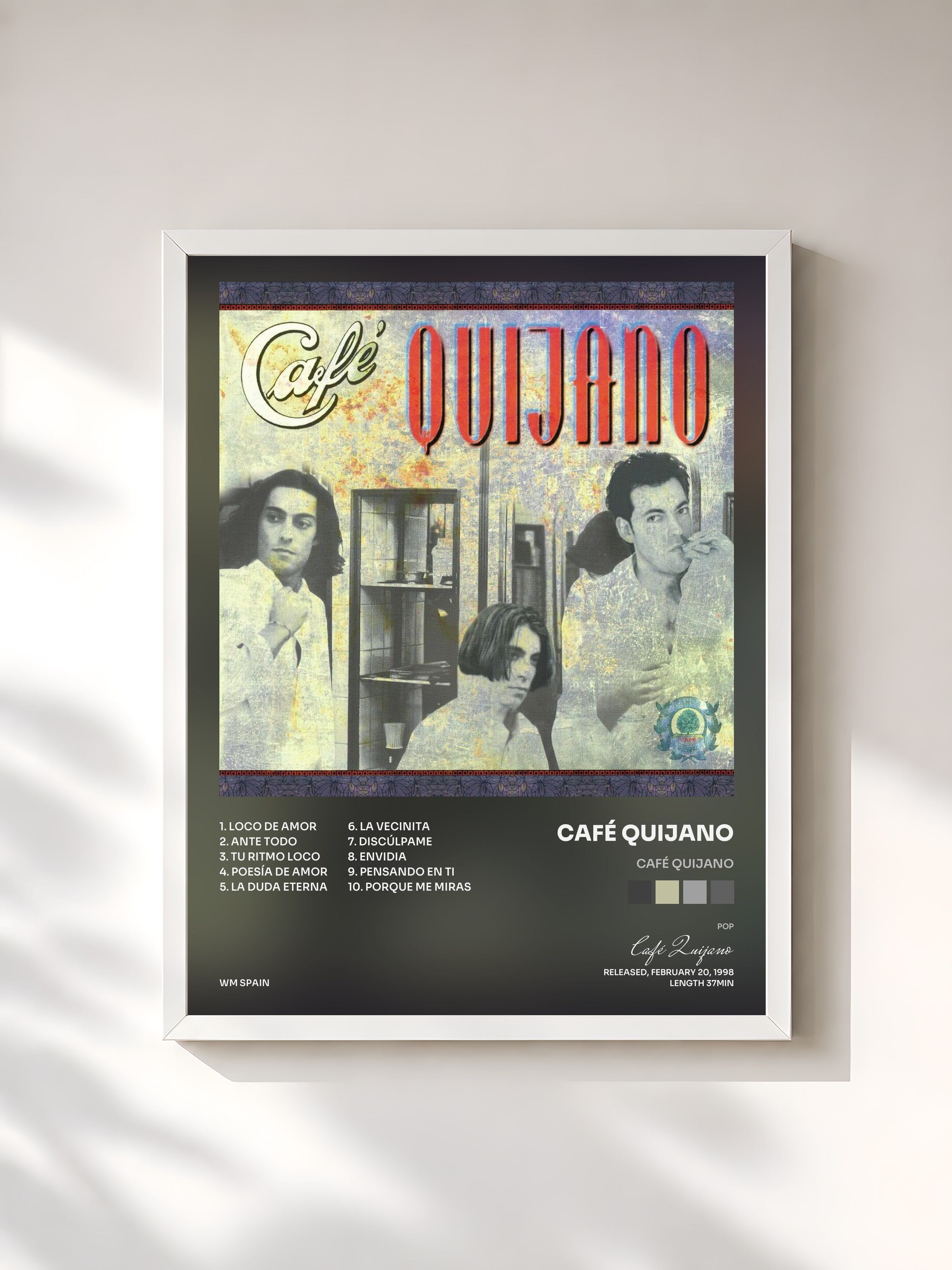 #blanc Tableau de l'album Café Quijano de Café Quijano, cadre blanc, imprimé et encadré en France