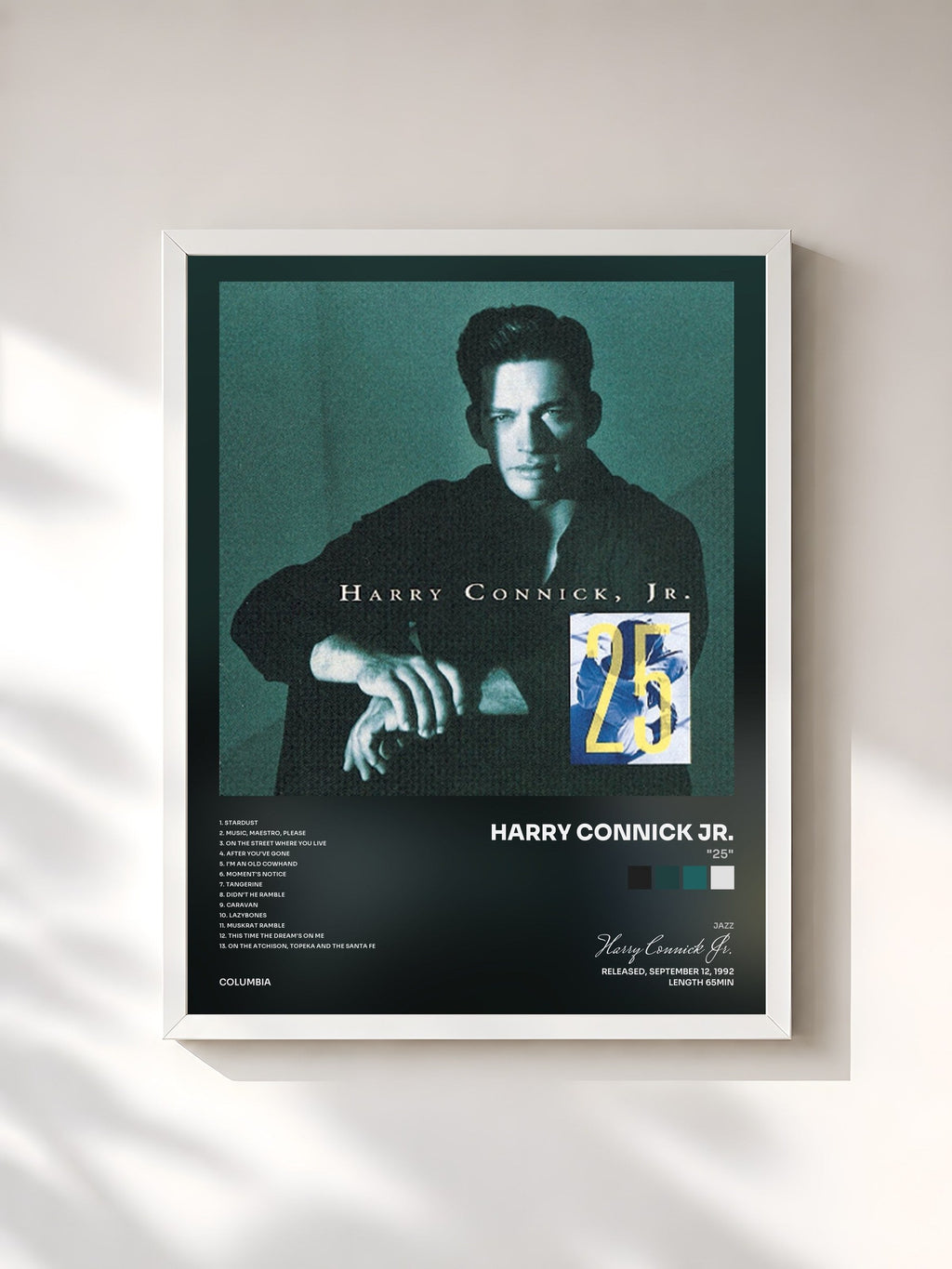 #blanc "25" di Harry Connick Jr. in stampa incorniciata, cornice bianca, stampata e incorniciata in Francia