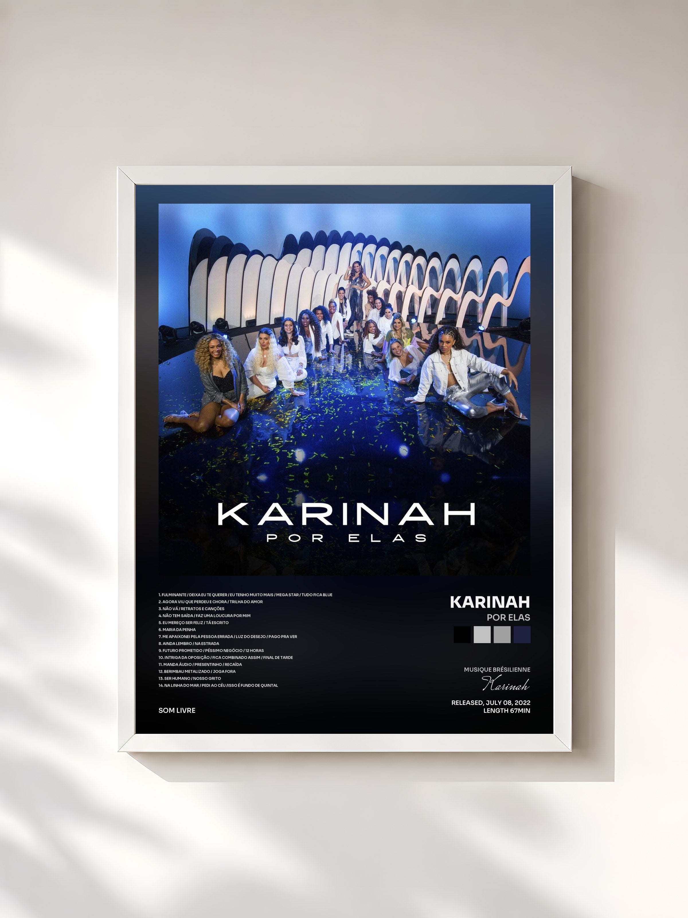 #blanc Tableau de l'album Por Elas de Karinah, cadre blanc, imprimé et encadré en France