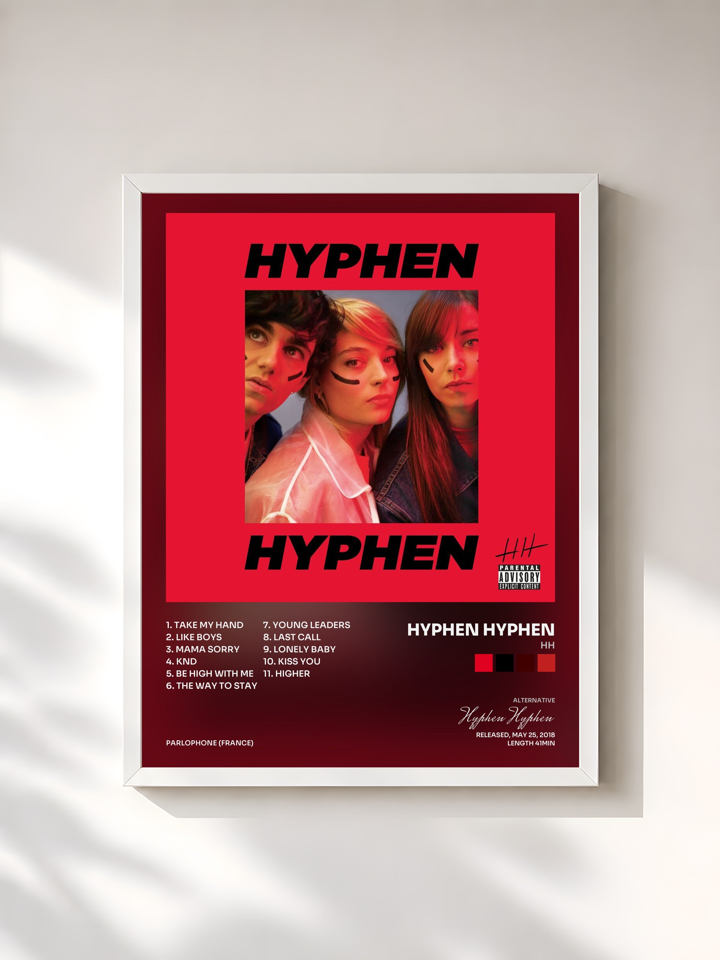 #blanc Tableau de l'album HH de Hyphen Hyphen, cadre blanc, imprimé et encadré en France