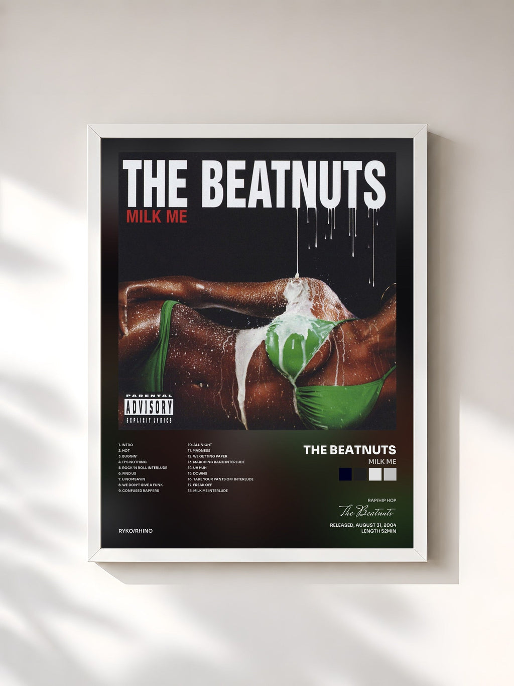 #blanc Milk Me di The Beatnuts in stampa incorniciata, cornice bianca, stampata e incorniciata in Francia