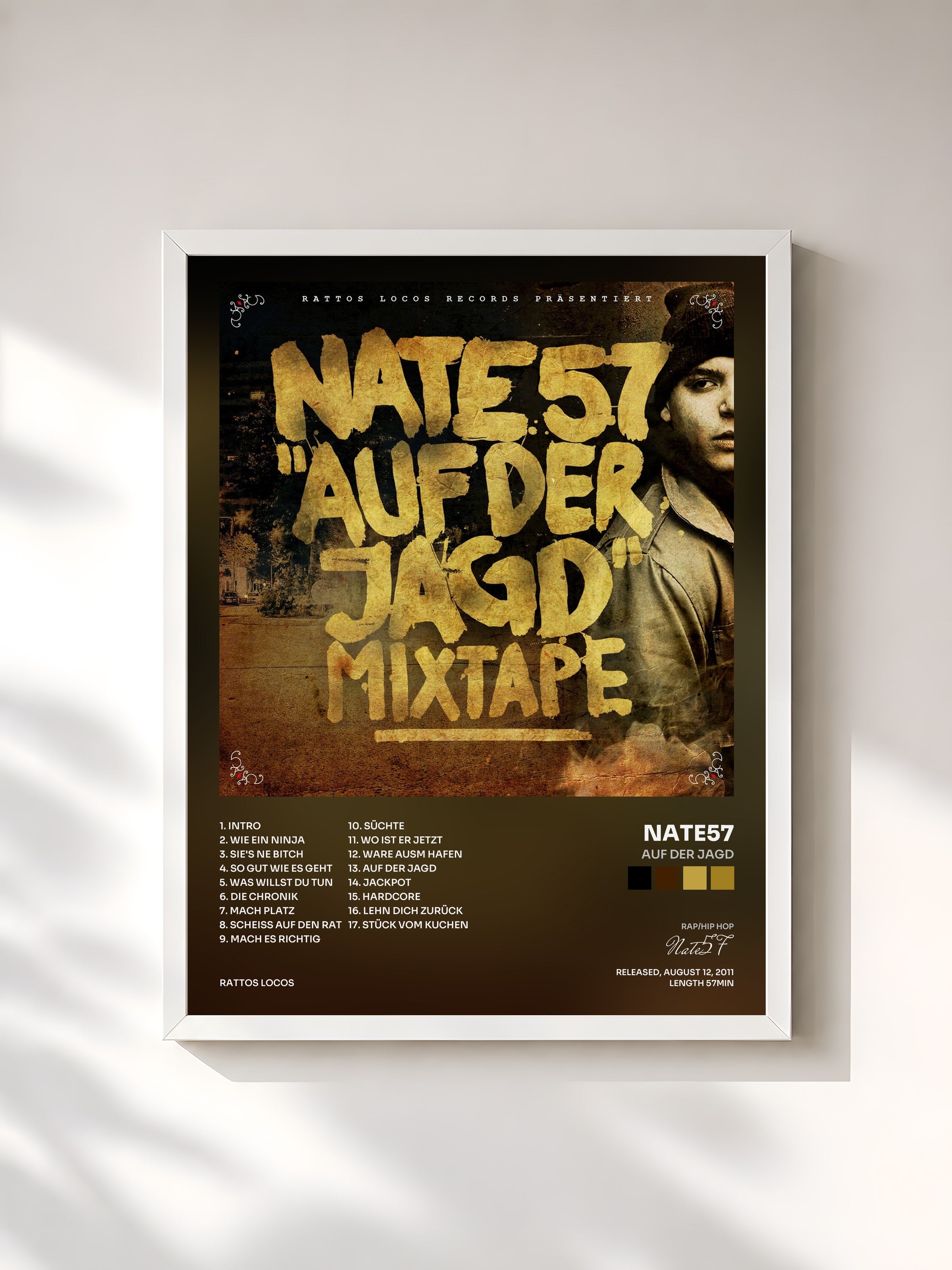 #blanc Tableau de l'album Auf der Jagd de Nate57, cadre blanc, imprimé et encadré en France