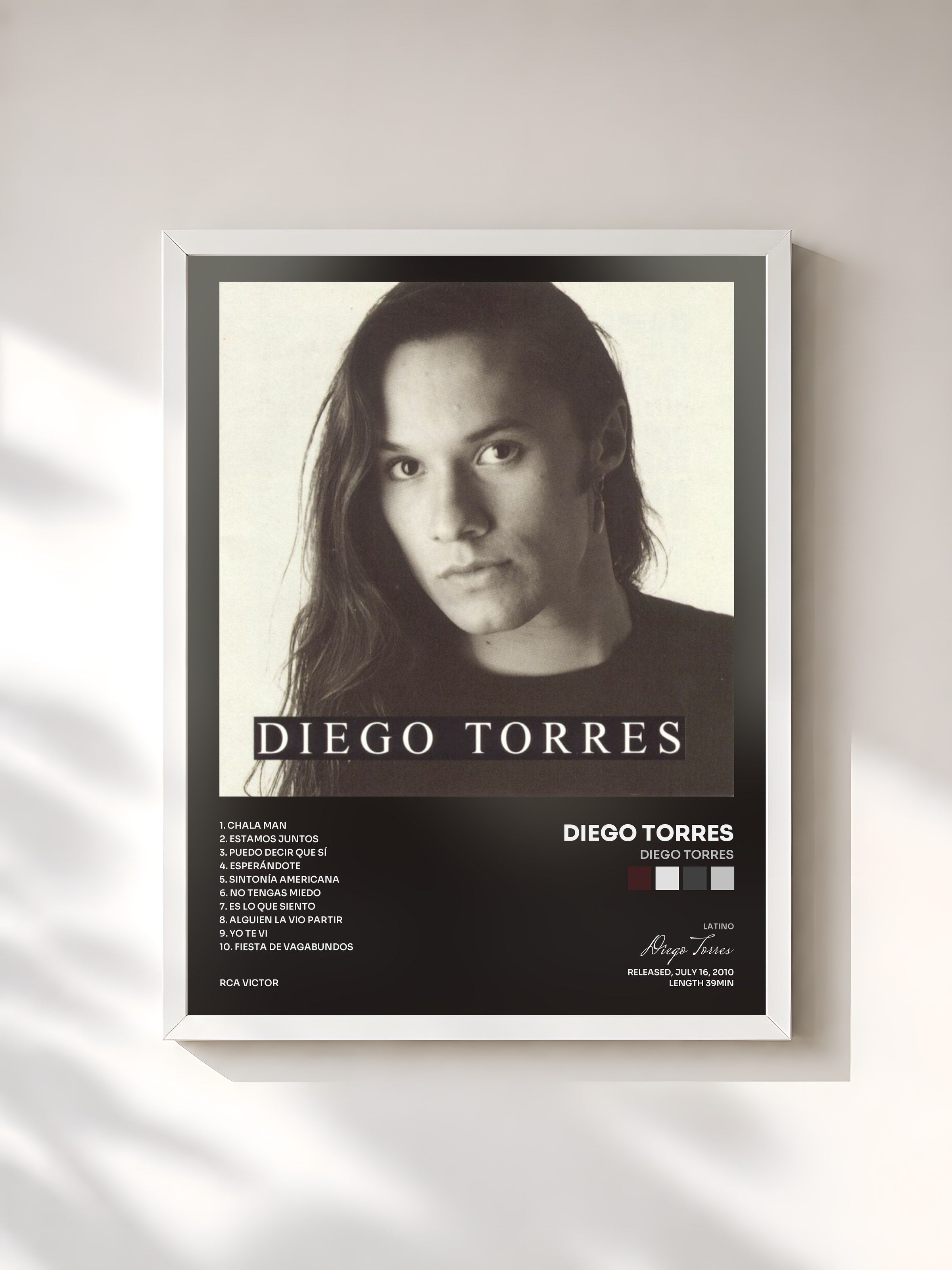 #blanc Tableau de l'album Diego Torres de Diego Torres, cadre blanc, imprimé et encadré en France