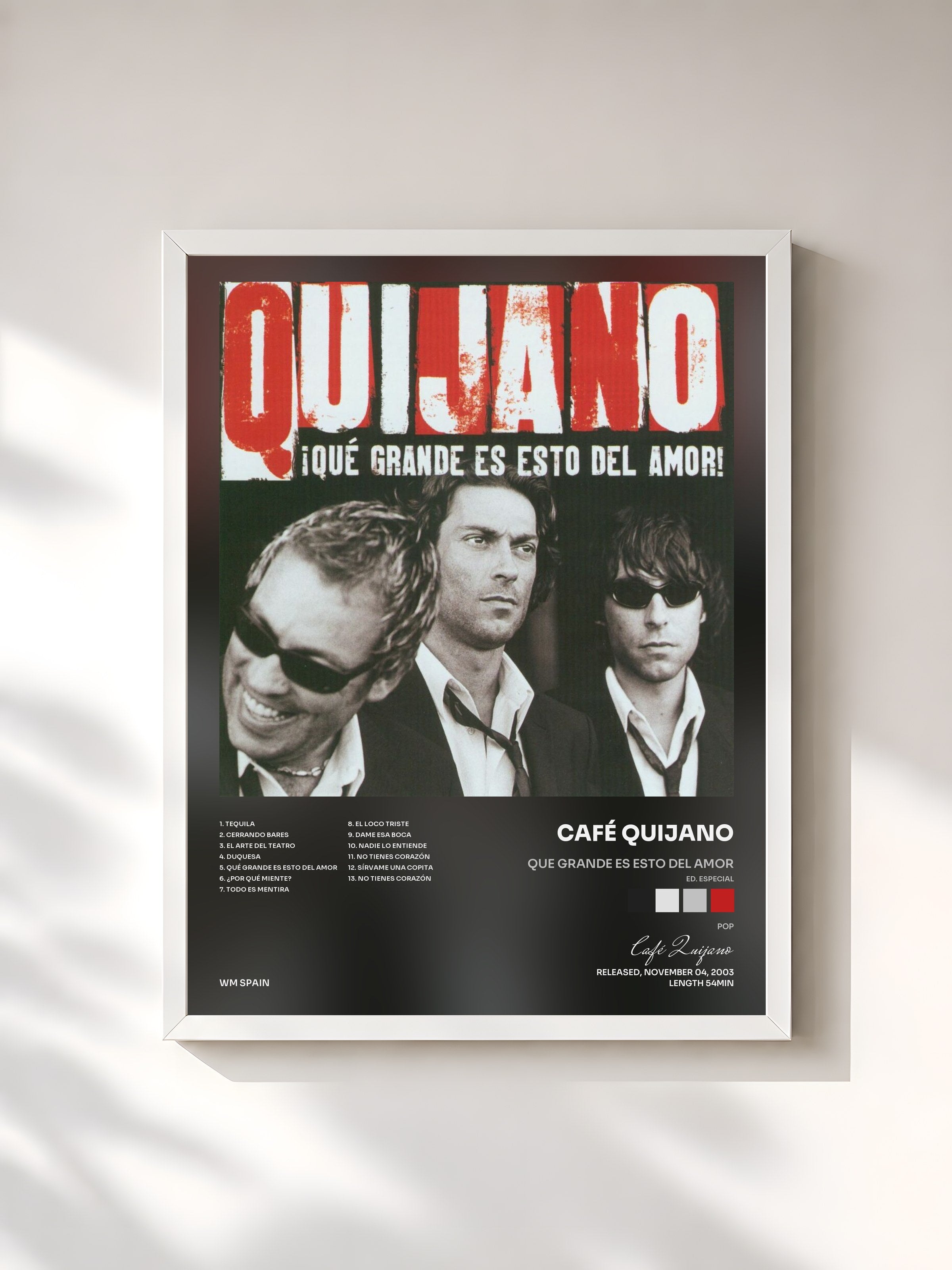 #blanc Tableau de l'album Que grande es esto del amor (Ed. Especial) de Café Quijano, cadre blanc, imprimé et encadré en France