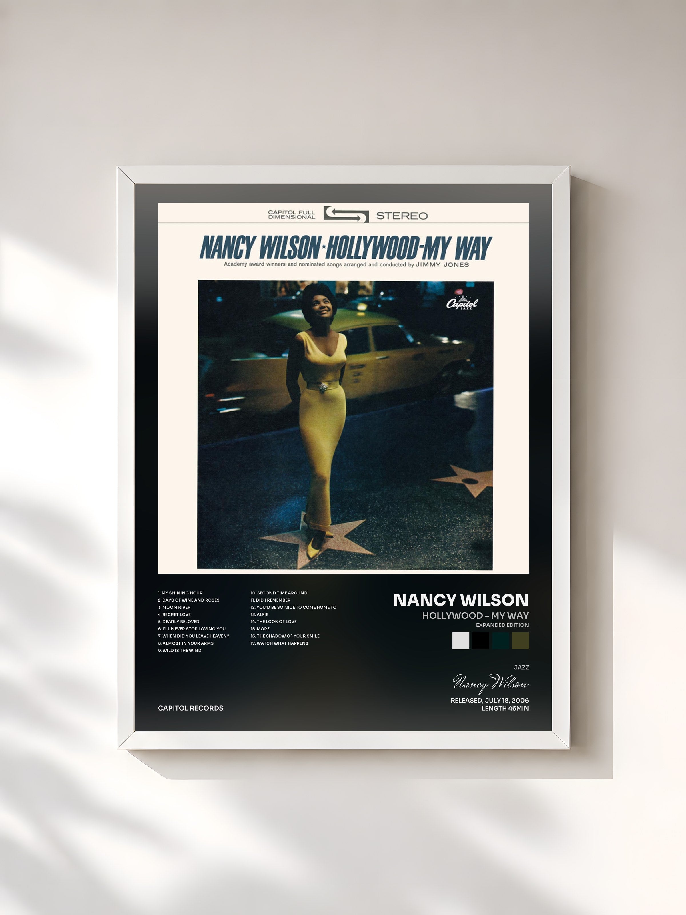 #blanc Tableau de l'album Hollywood - My Way (Expanded Edition) de Nancy Wilson, cadre blanc, imprimé et encadré en France