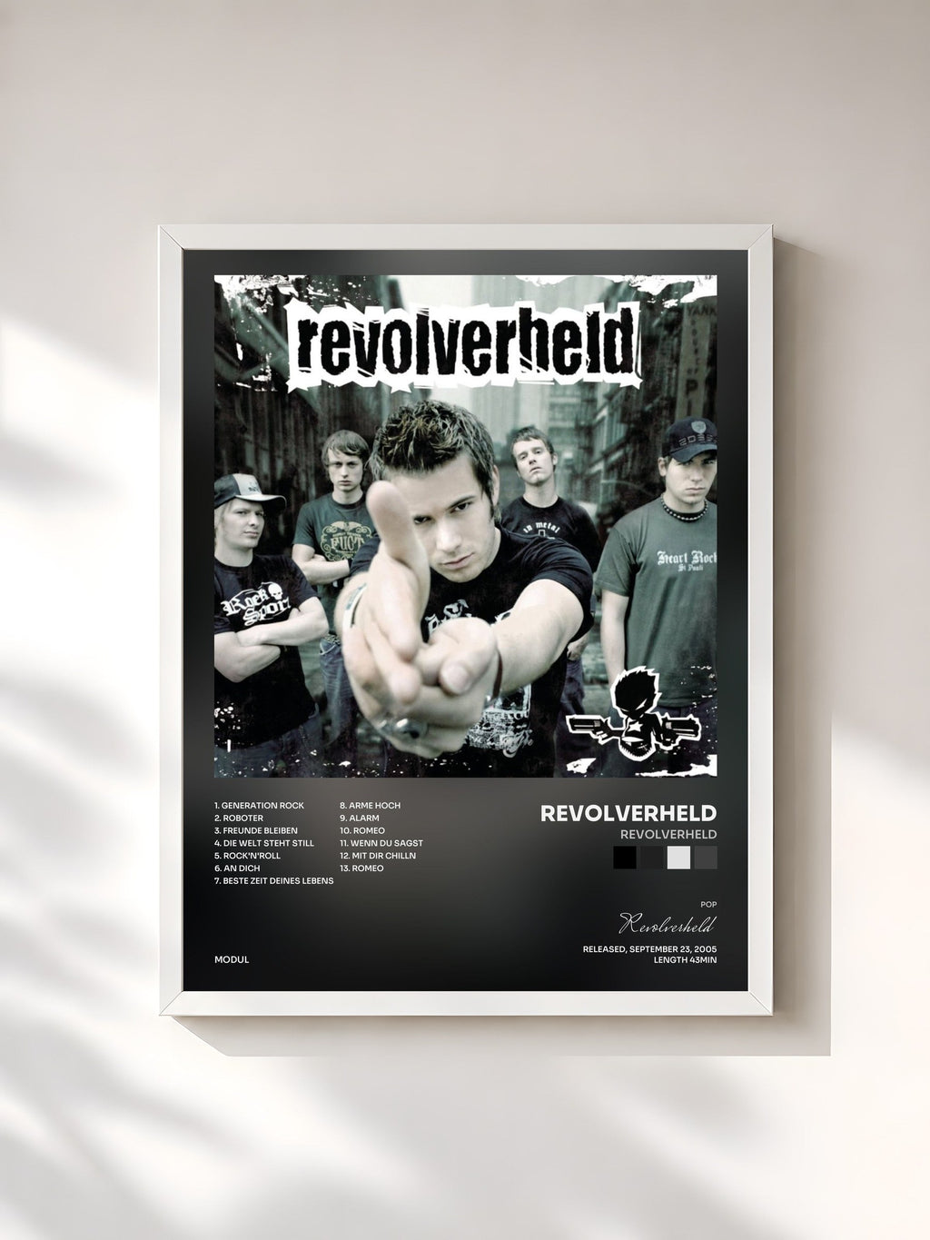 #blanc Revolverheld von Revolverheld als gerahmter Kunstdruck, weißer Rahmen, gedruckt und gerahmt in Frankreich
