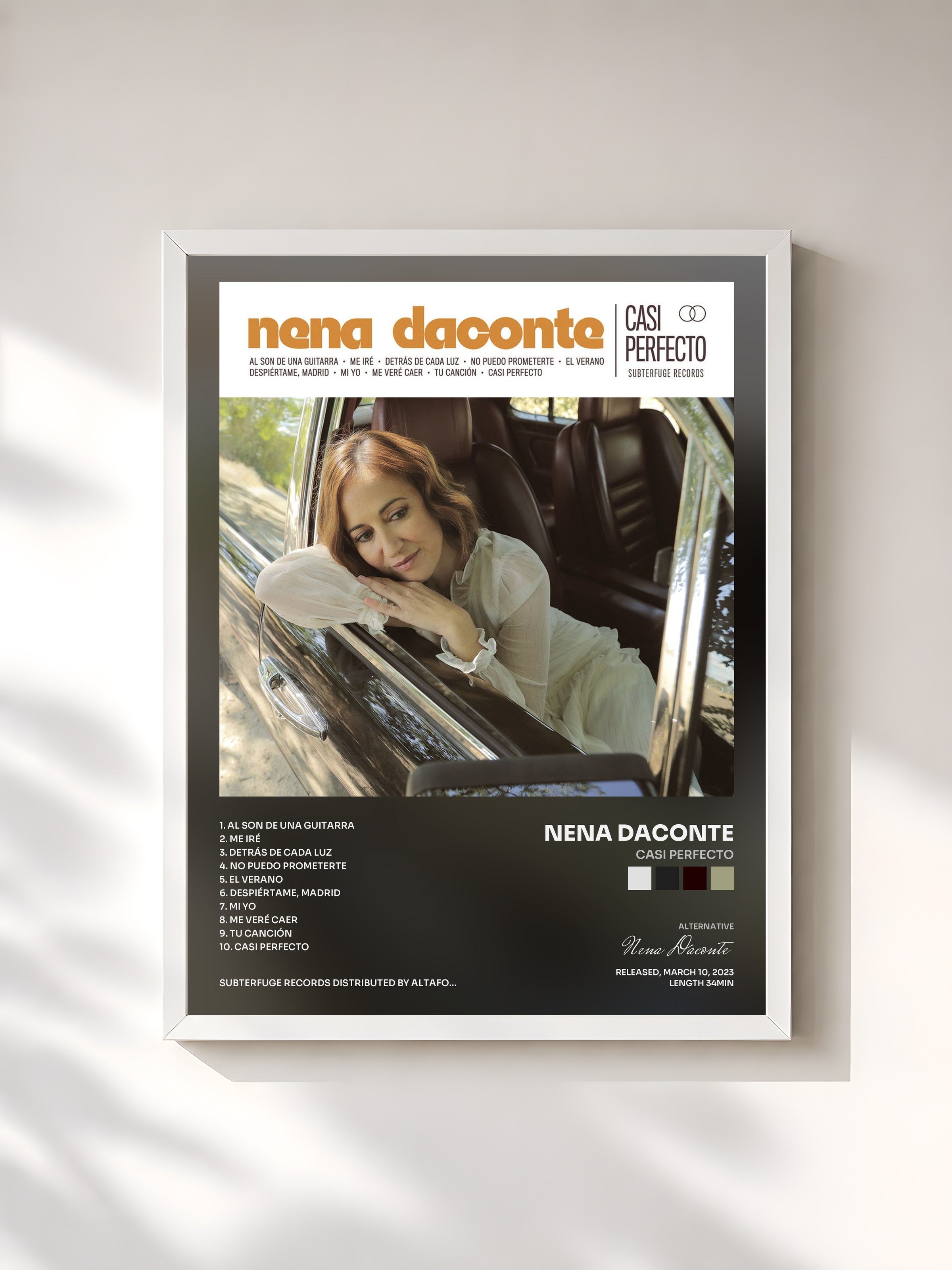 #blanc Tableau de l'album Casi Perfecto de Nena Daconte, cadre blanc, imprimé et encadré en France