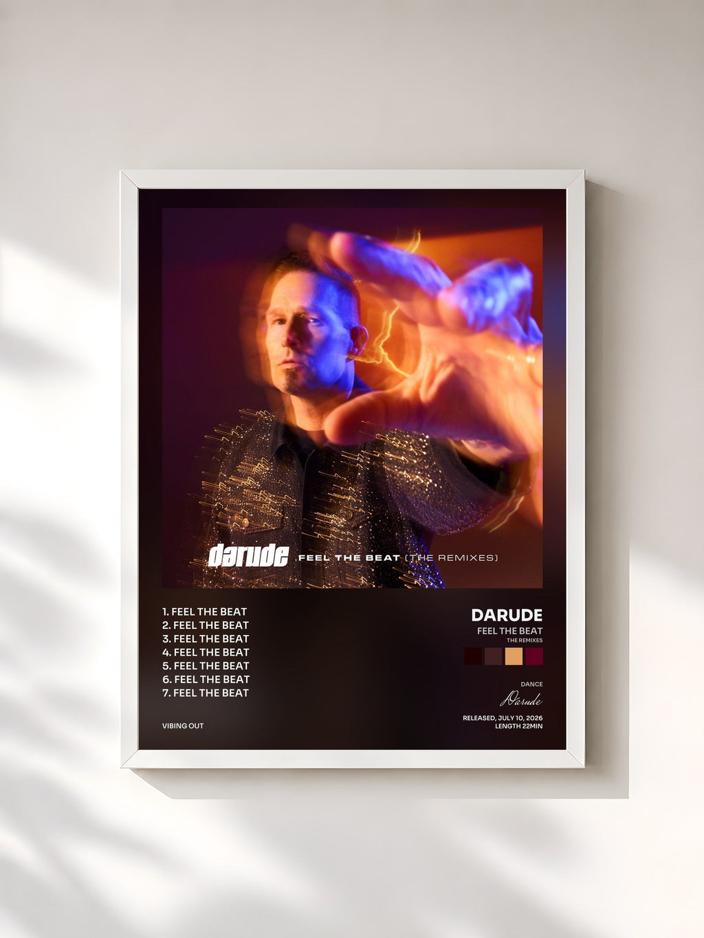 #blanc Feel The Beat (The Remixes) di Darude in stampa incorniciata, cornice bianca, stampata e incorniciata in Francia