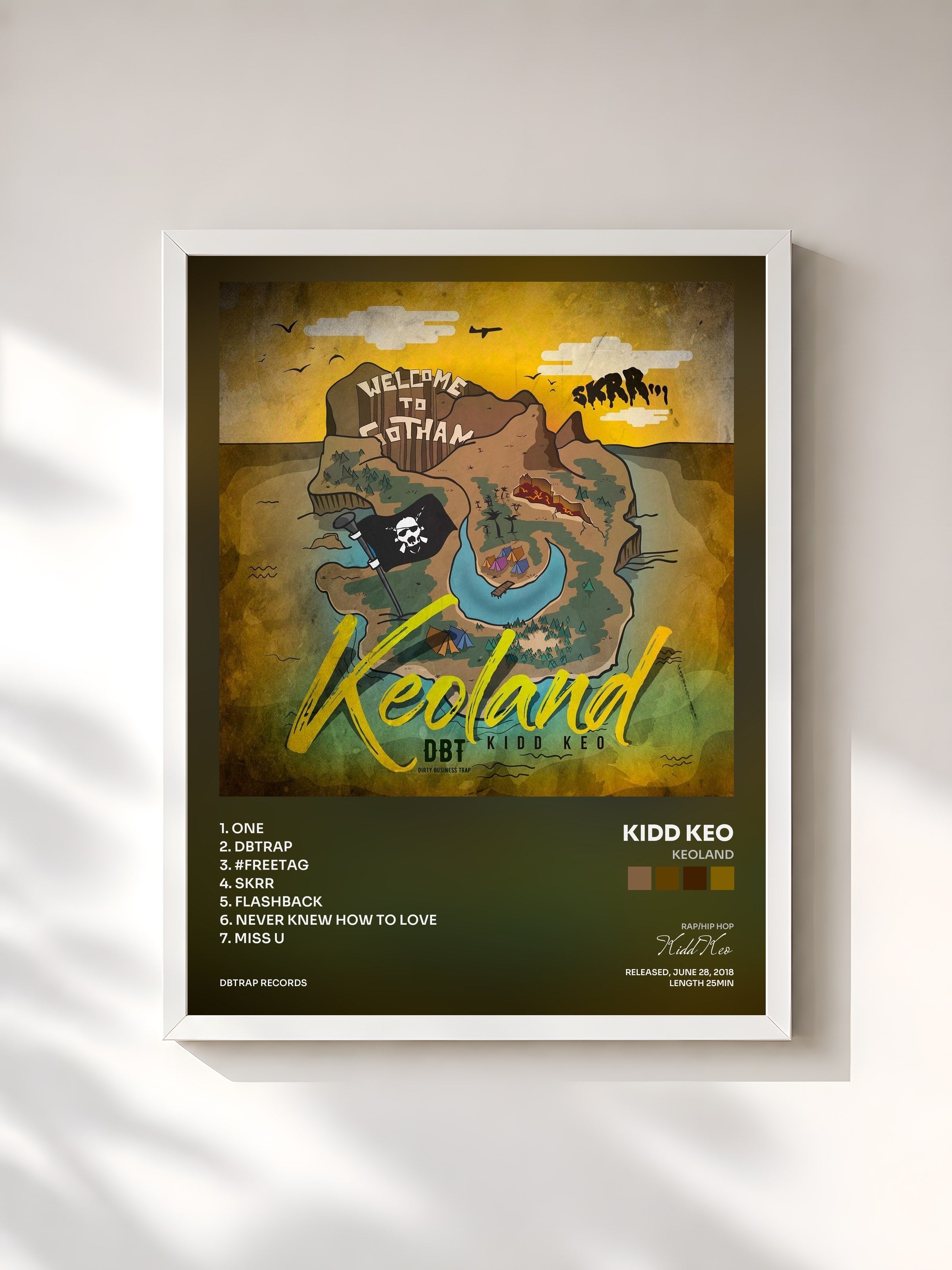 #blanc Tableau de l'album Keoland de Kidd Keo, cadre blanc, imprimé et encadré en France