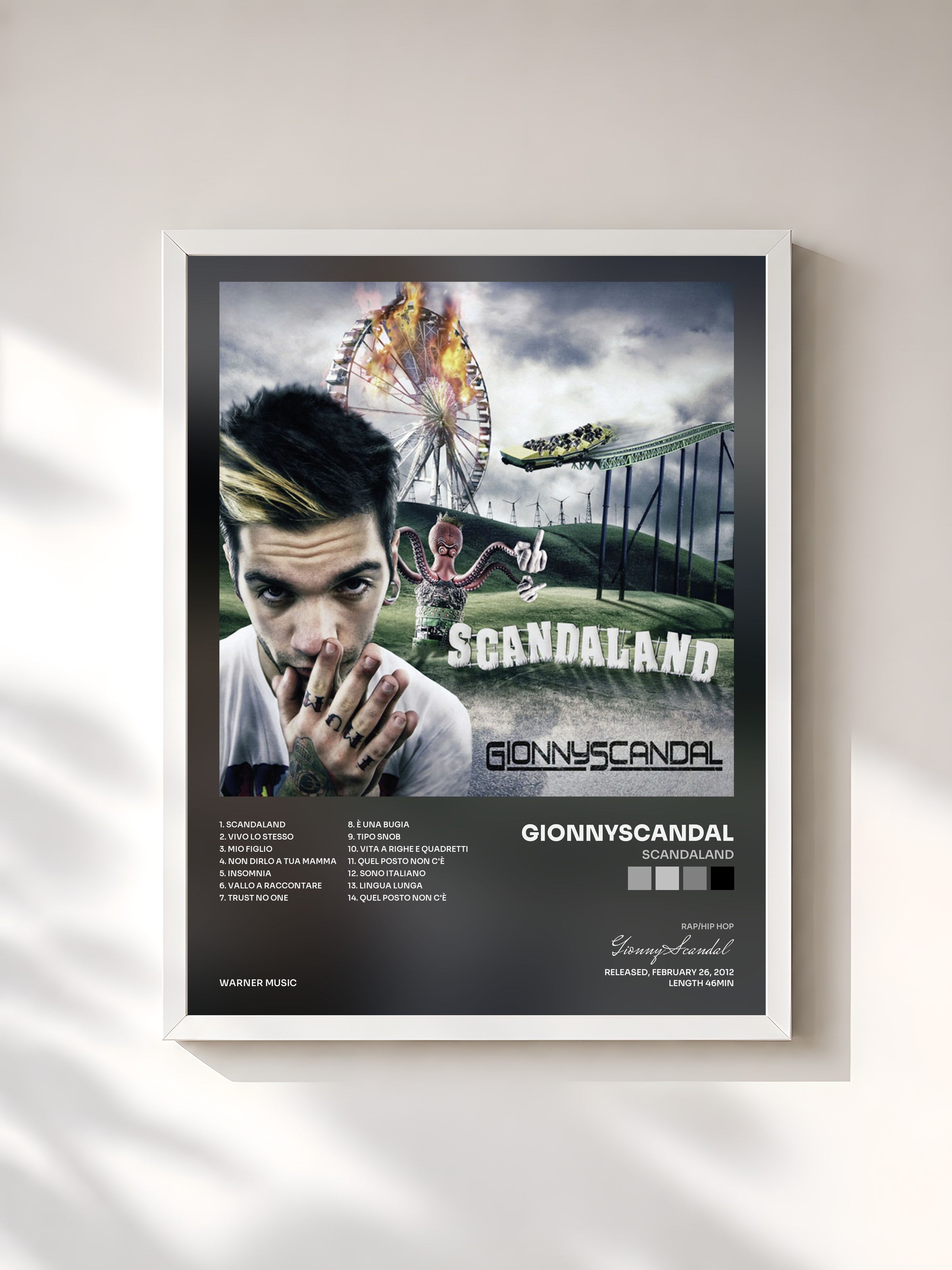 #blanc Tableau de l'album Scandaland de GionnyScandal, cadre blanc, imprimé et encadré en France