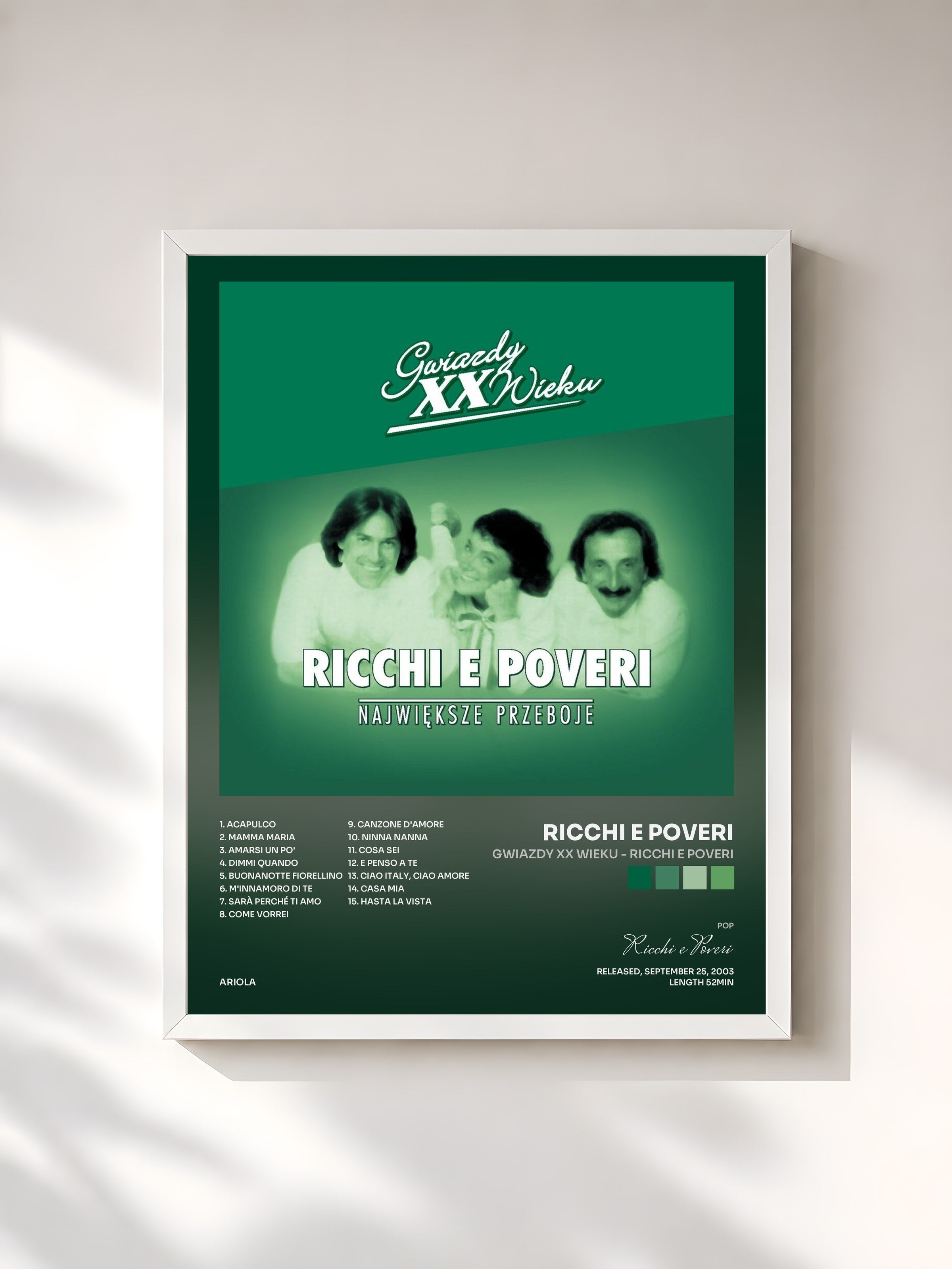 #blanc Tableau de l'album Gwiazdy xx Wieku - Ricchi E Poveri de Ricchi e Poveri, cadre blanc, imprimé et encadré en France