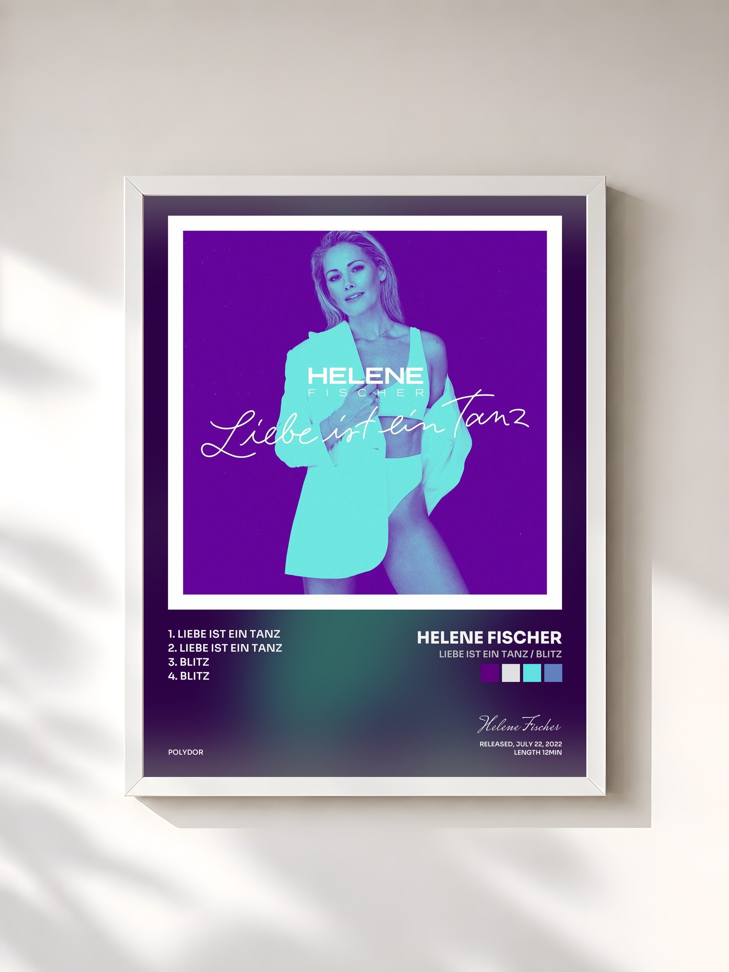 #blanc Tableau de l'album Liebe ist ein Tanz / Blitz de Helene Fischer, cadre blanc, imprimé et encadré en France