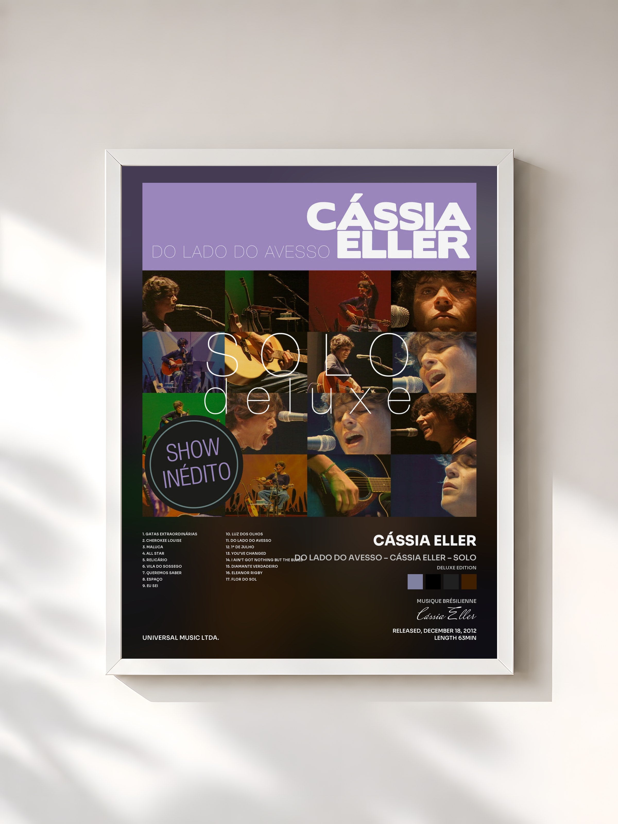 #blanc Tableau de l'album Do Lado Do Avesso – Cássia Eller – SOLO (Deluxe Edition) de Cássia Eller, cadre blanc, imprimé et encadré en France