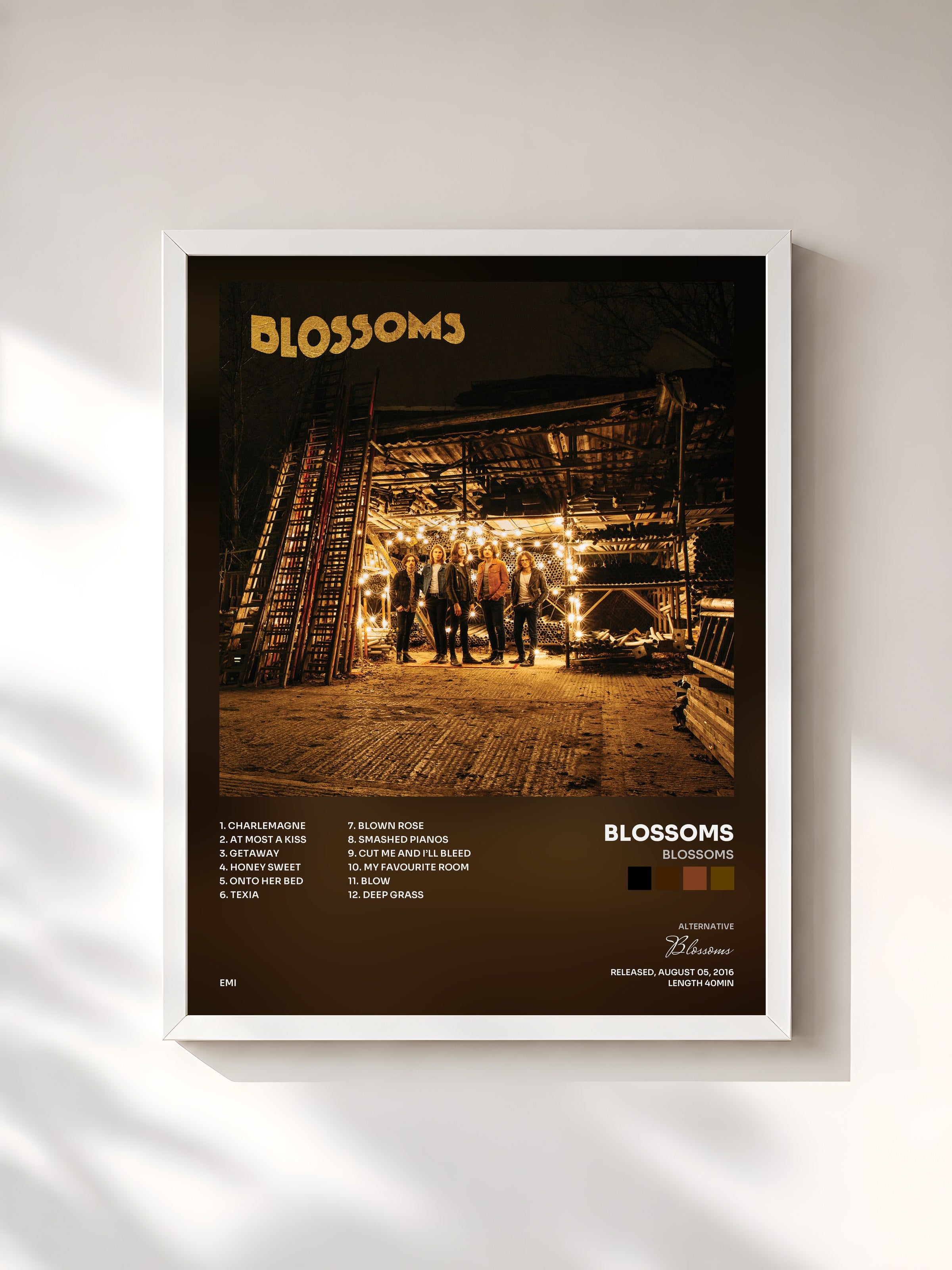 #blanc Tableau de l'album Blossoms de Blossoms, cadre blanc, imprimé et encadré en France