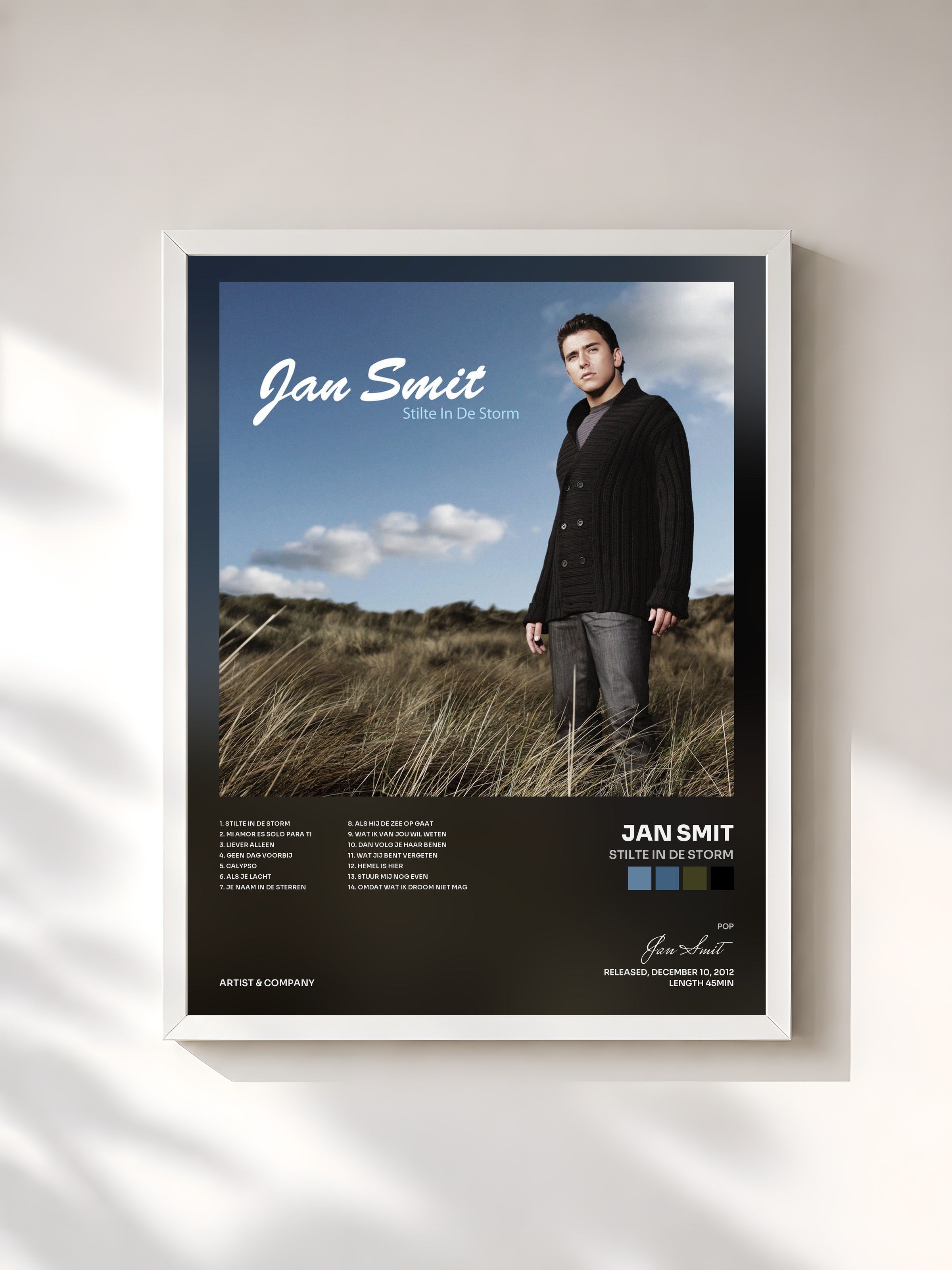 #blanc Tableau de l'album Stilte In De Storm de Jan Smit, cadre blanc, imprimé et encadré en France