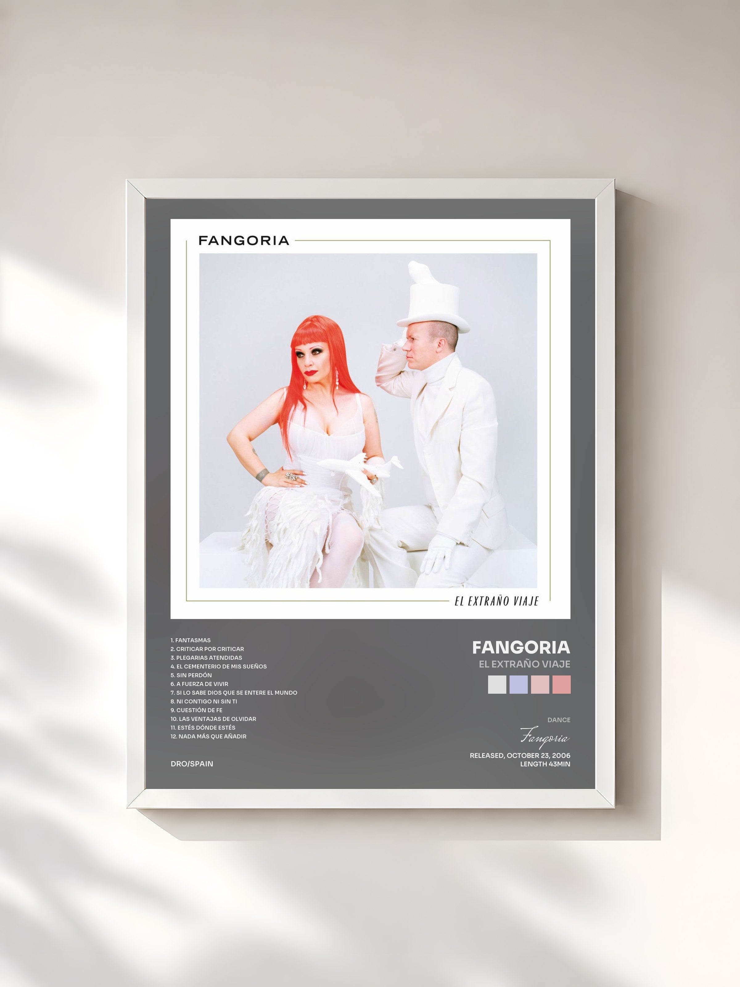 #blanc Tableau de l'album El extraño viaje de Fangoria, cadre blanc, imprimé et encadré en France