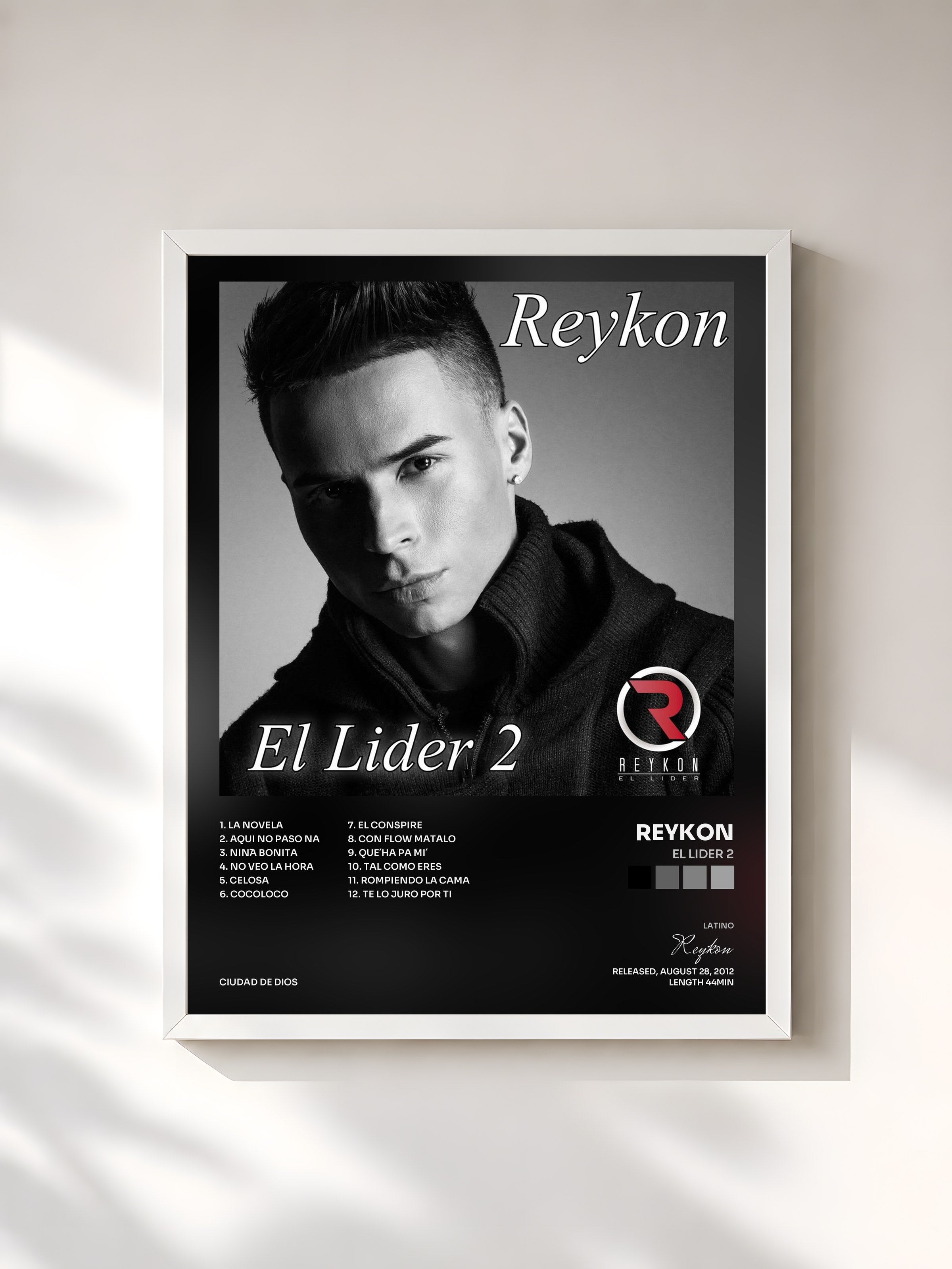 #blanc Tableau de l'album El Lider 2 de Reykon, cadre blanc, imprimé et encadré en France