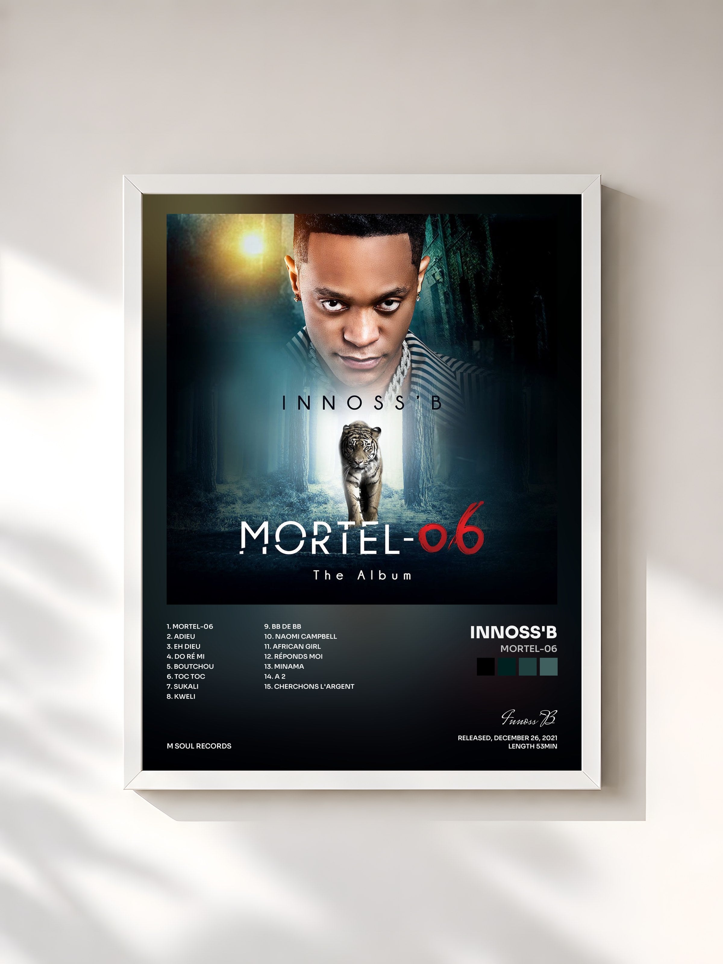 #blanc Tableau de l'album Mortel-06 de Innoss'B, cadre blanc, imprimé et encadré en France