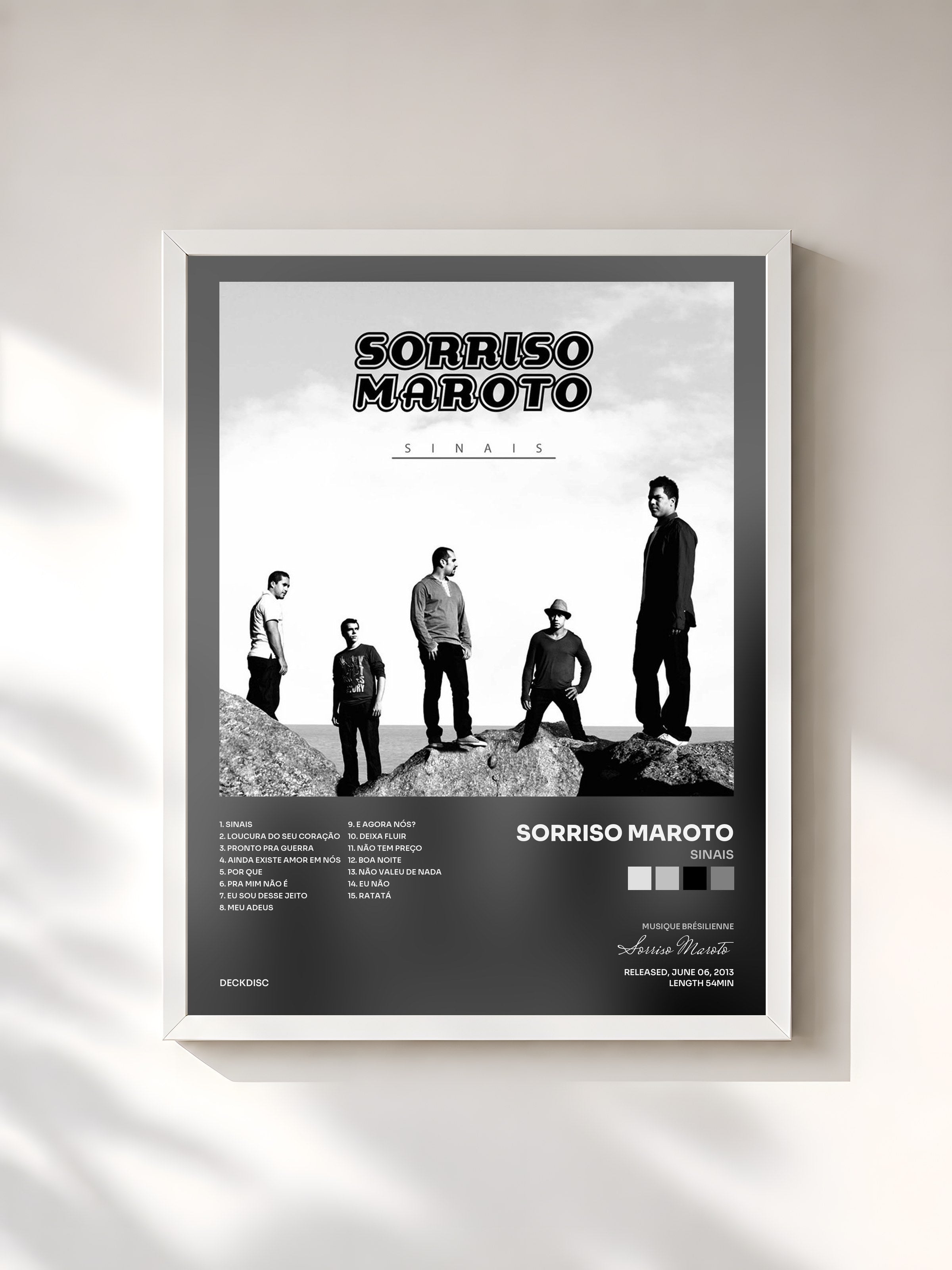 #blanc Tableau de l'album Sinais de Sorriso Maroto, cadre blanc, imprimé et encadré en France