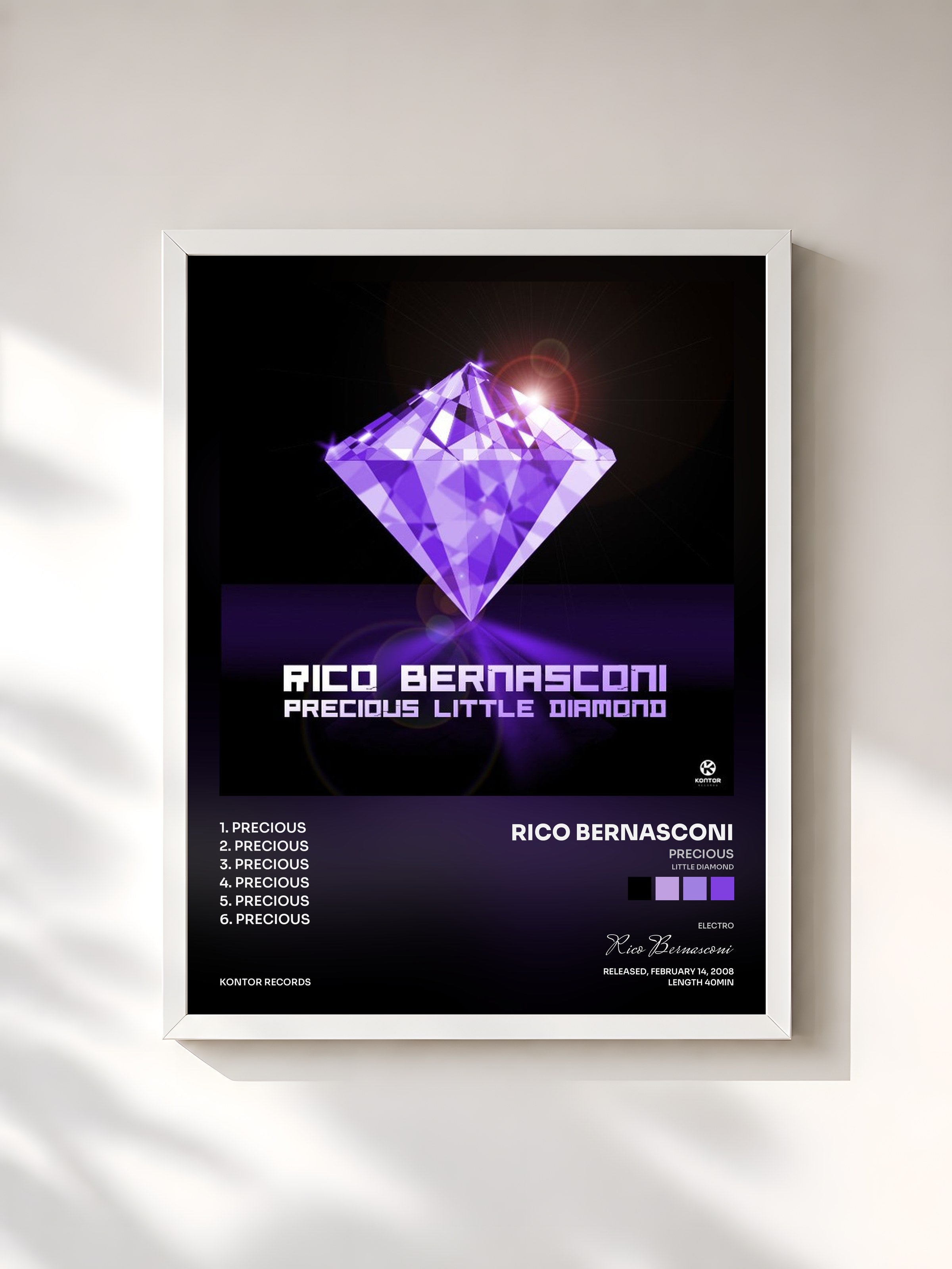 #blanc Tableau de l'album Precious (Little Diamond) de Rico Bernasconi, cadre blanc, imprimé et encadré en France