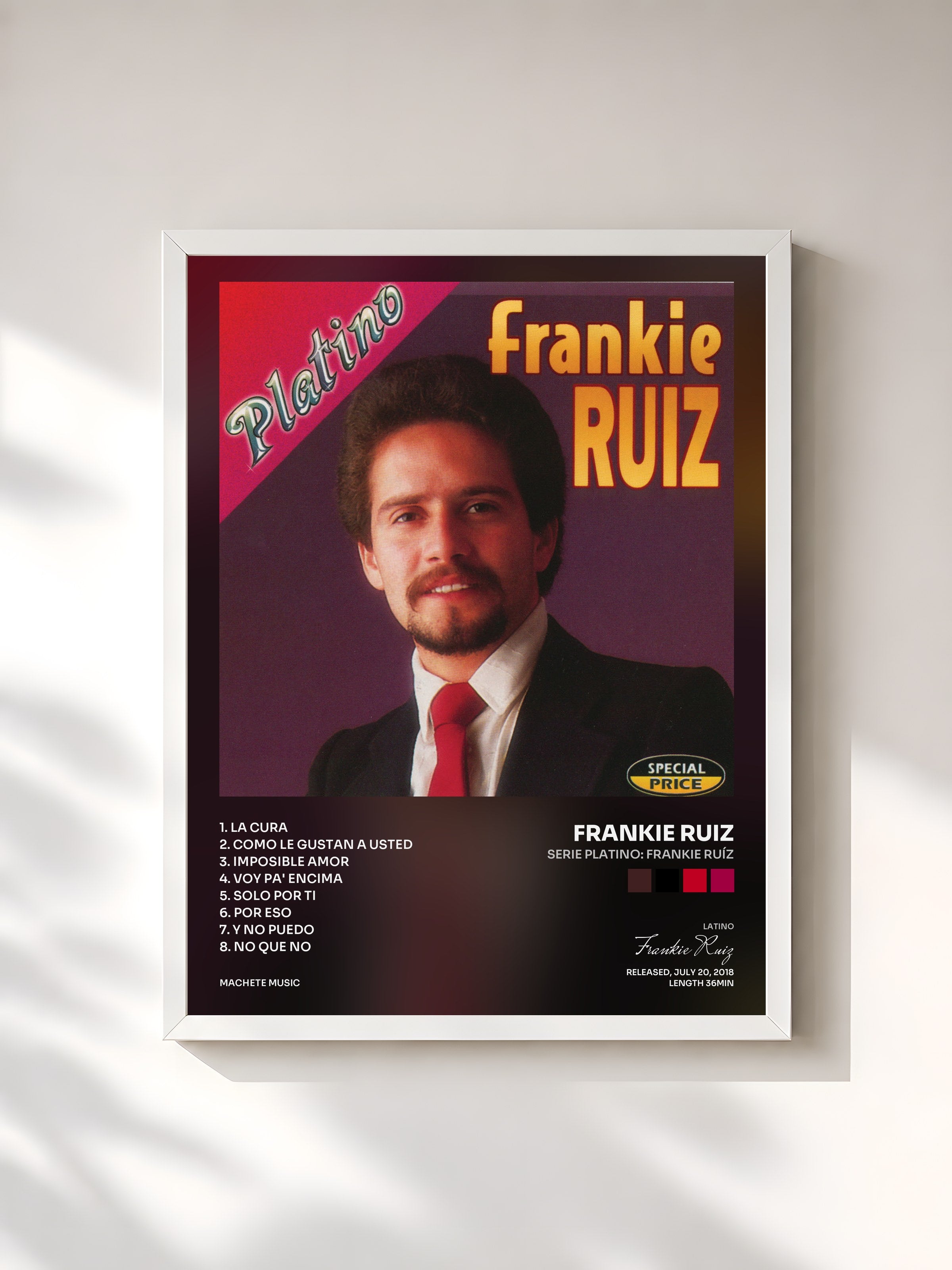 #blanc Tableau de l'album Serie Platino: Frankie Ruíz de Frankie Ruiz, cadre blanc, imprimé et encadré en France