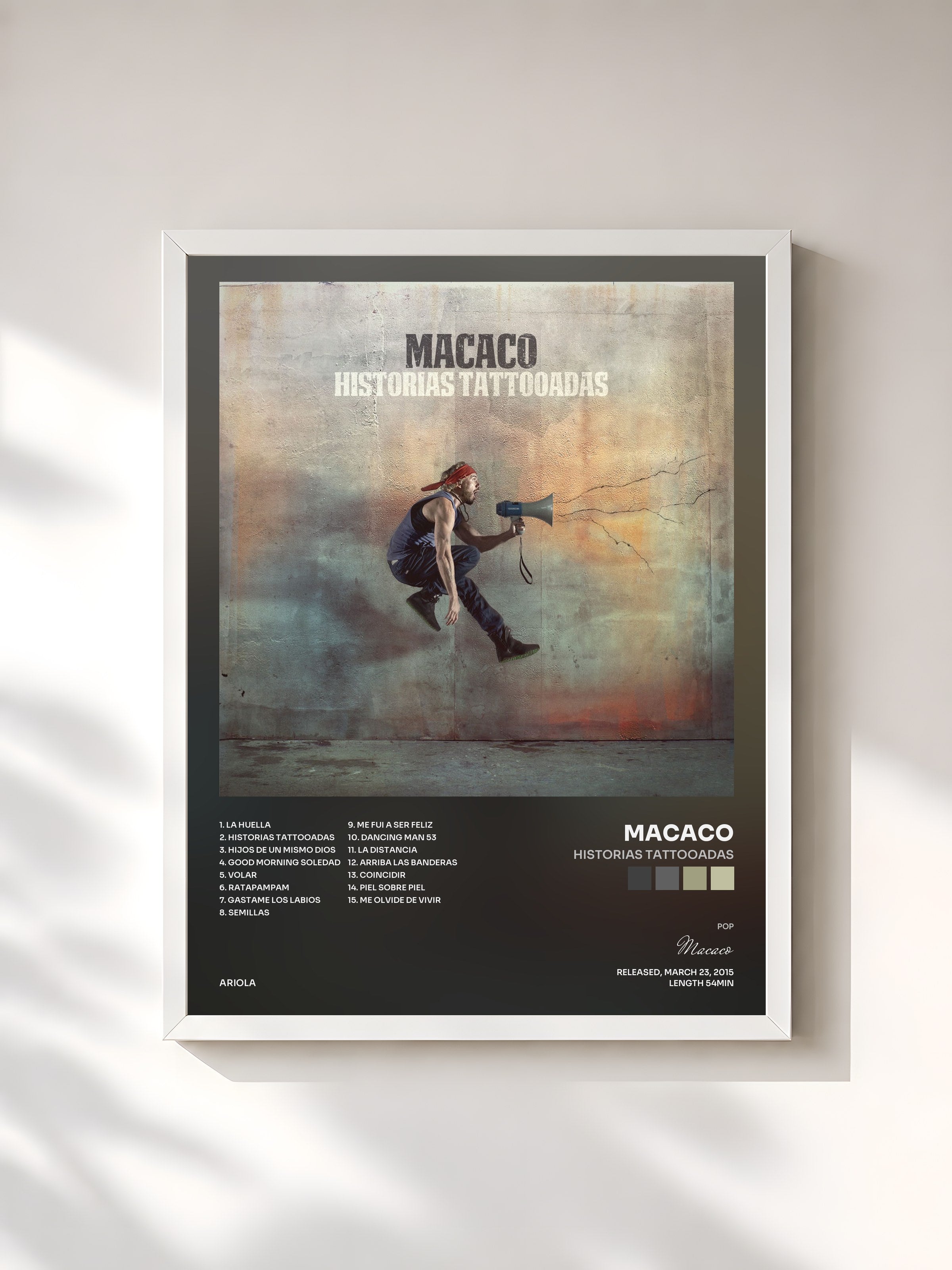 #blanc Tableau de l'album Historias Tattooadas de Macaco, cadre blanc, imprimé et encadré en France