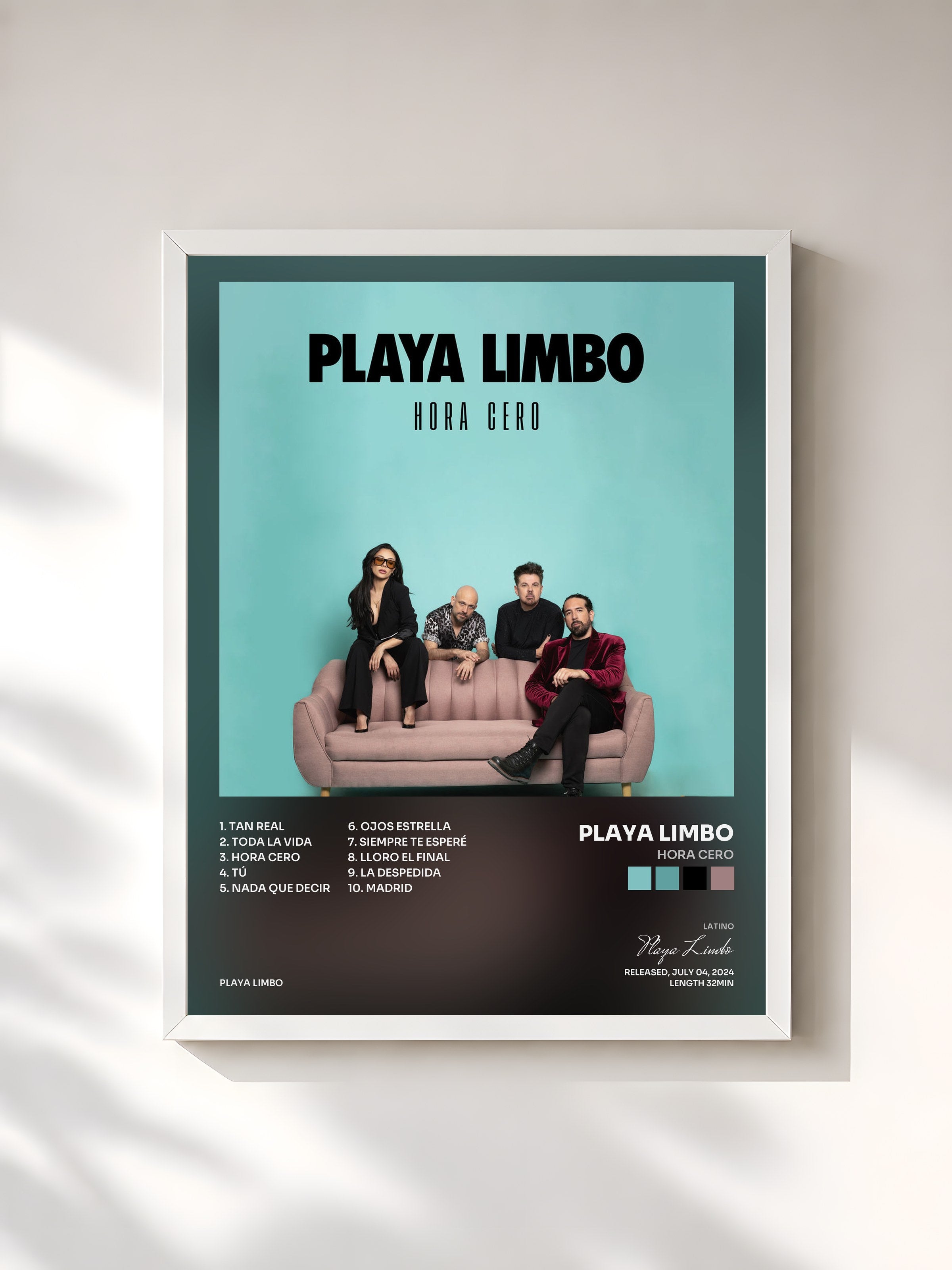 #blanc Tableau de l'album Hora Cero de Playa Limbo, cadre blanc, imprimé et encadré en France