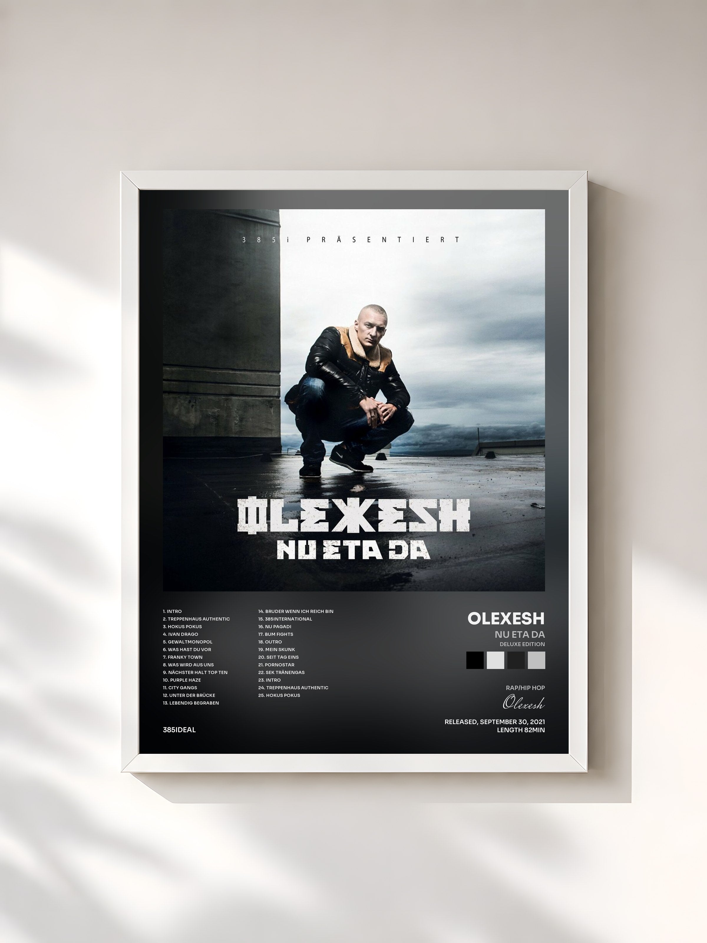 #blanc Tableau de l'album Nu eta da (Deluxe Edition) de Olexesh, cadre blanc, imprimé et encadré en France