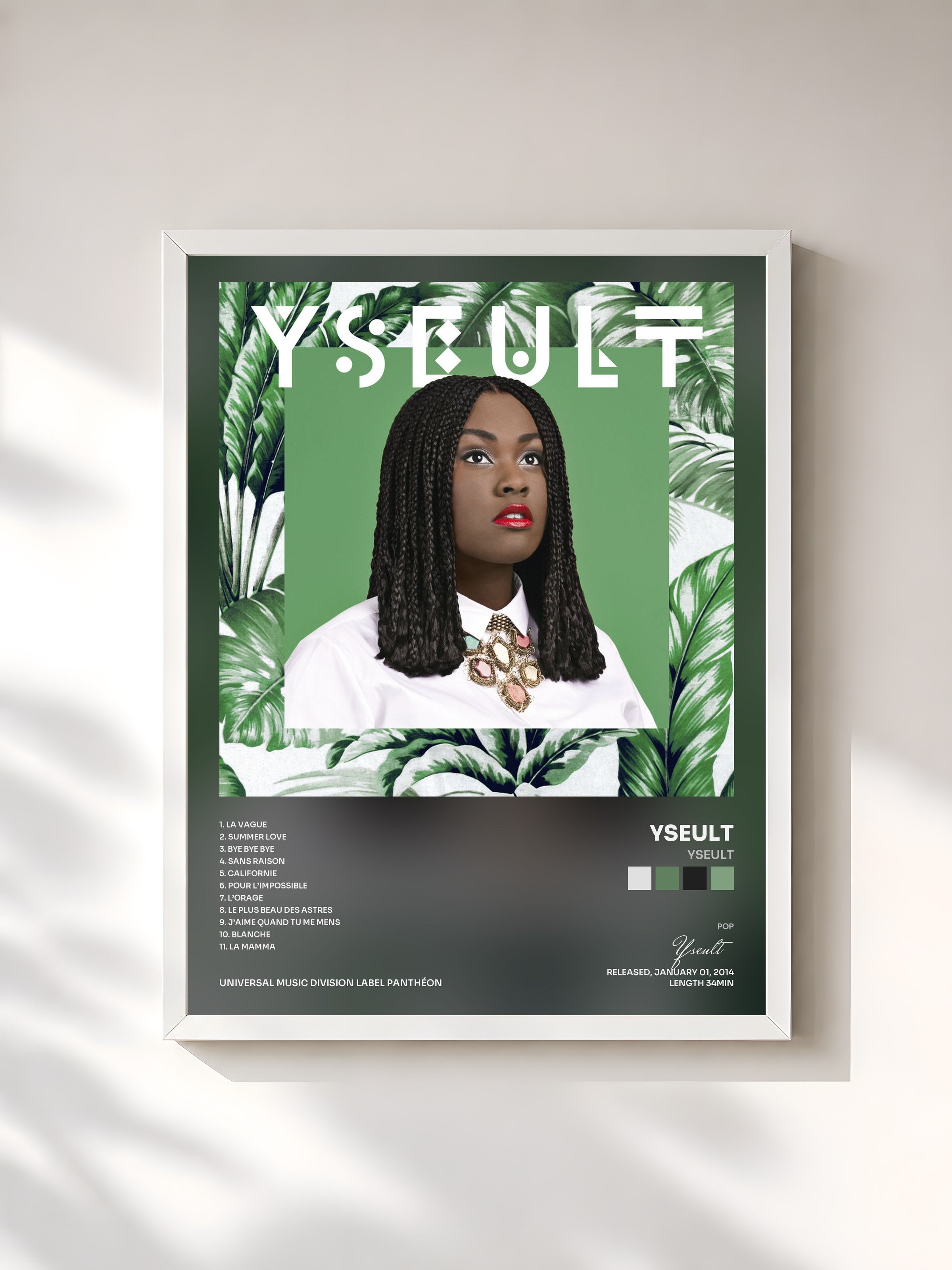 #blanc Tableau de l'album Yseult de Yseult, cadre blanc, imprimé et encadré en France