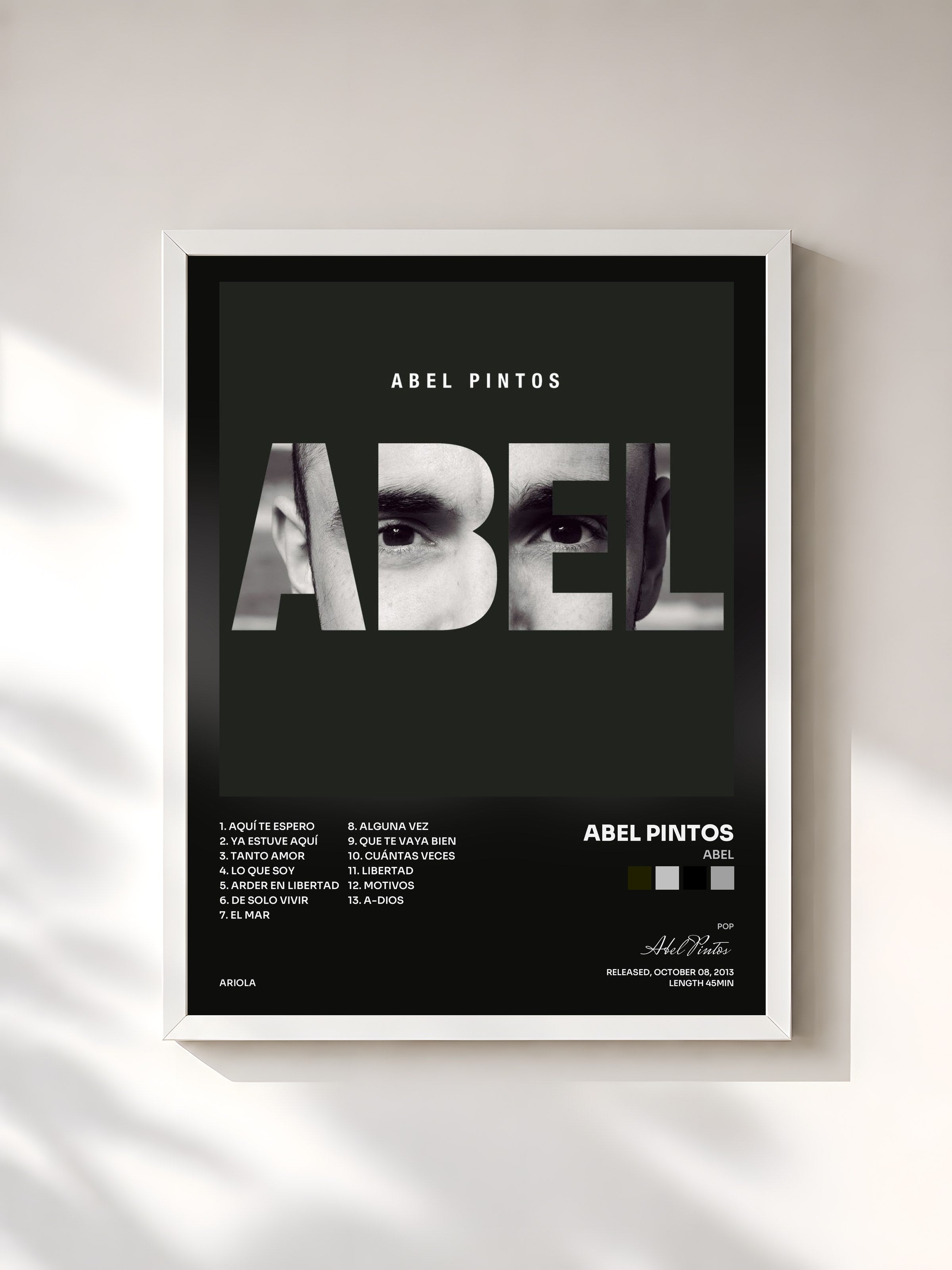 #blanc Tableau de l'album Abel de Abel Pintos, cadre blanc, imprimé et encadré en France