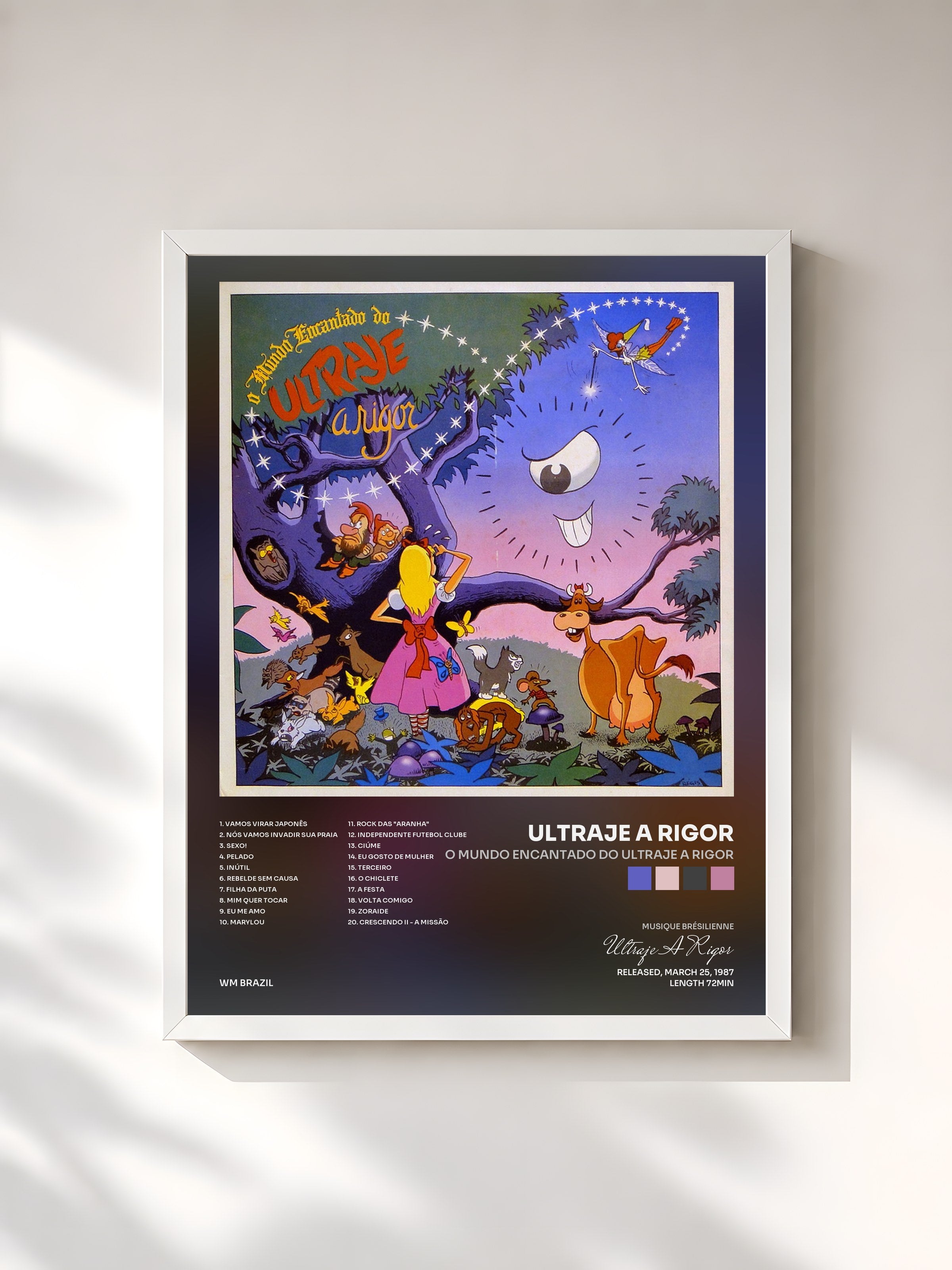 #blanc Tableau de l'album O mundo encantado do Ultraje a Rigor de Ultraje A Rigor, cadre blanc, imprimé et encadré en France