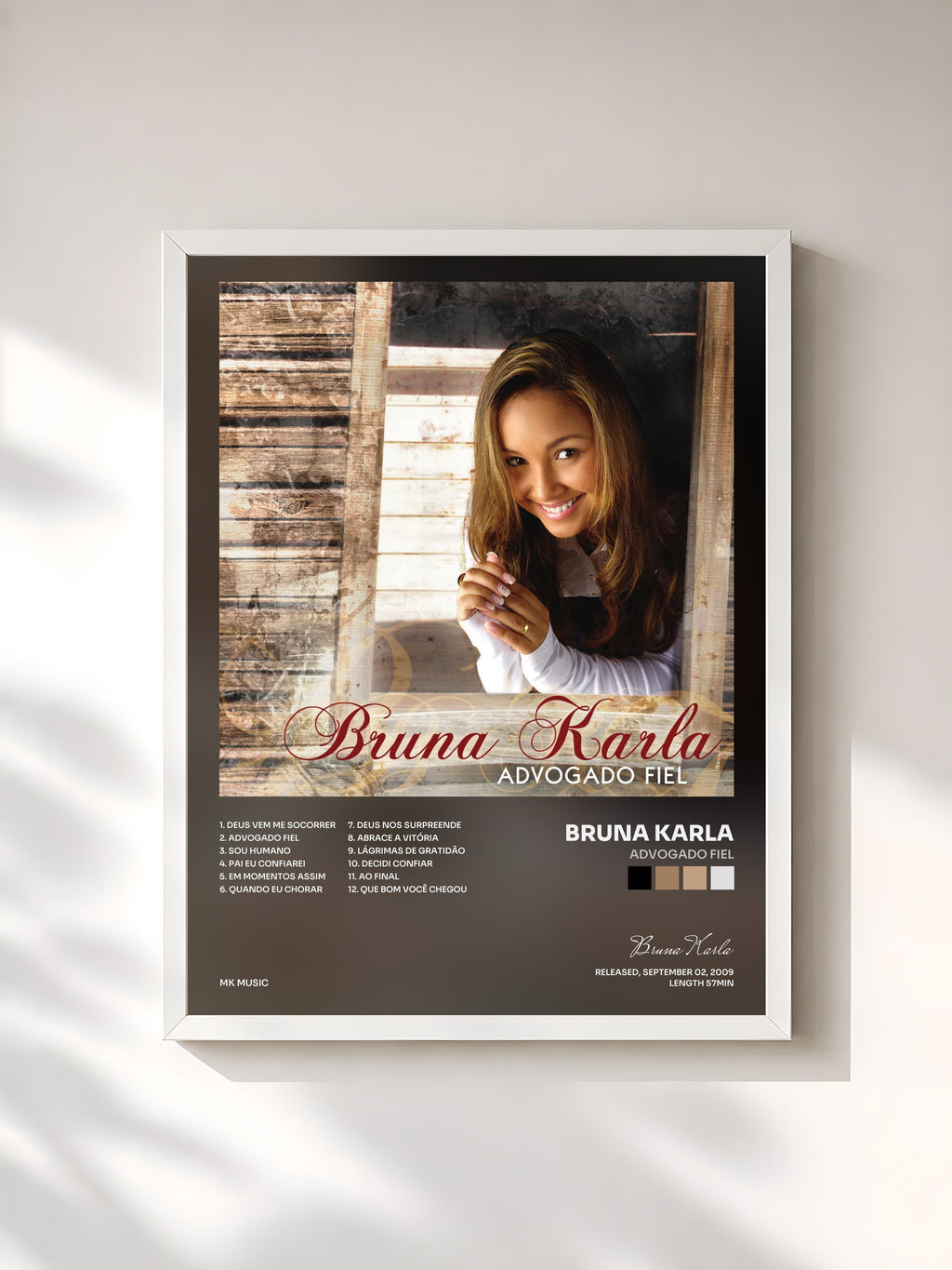 #blanc Tableau de l'album Advogado Fiel de Bruna Karla, cadre blanc, imprimé et encadré en France