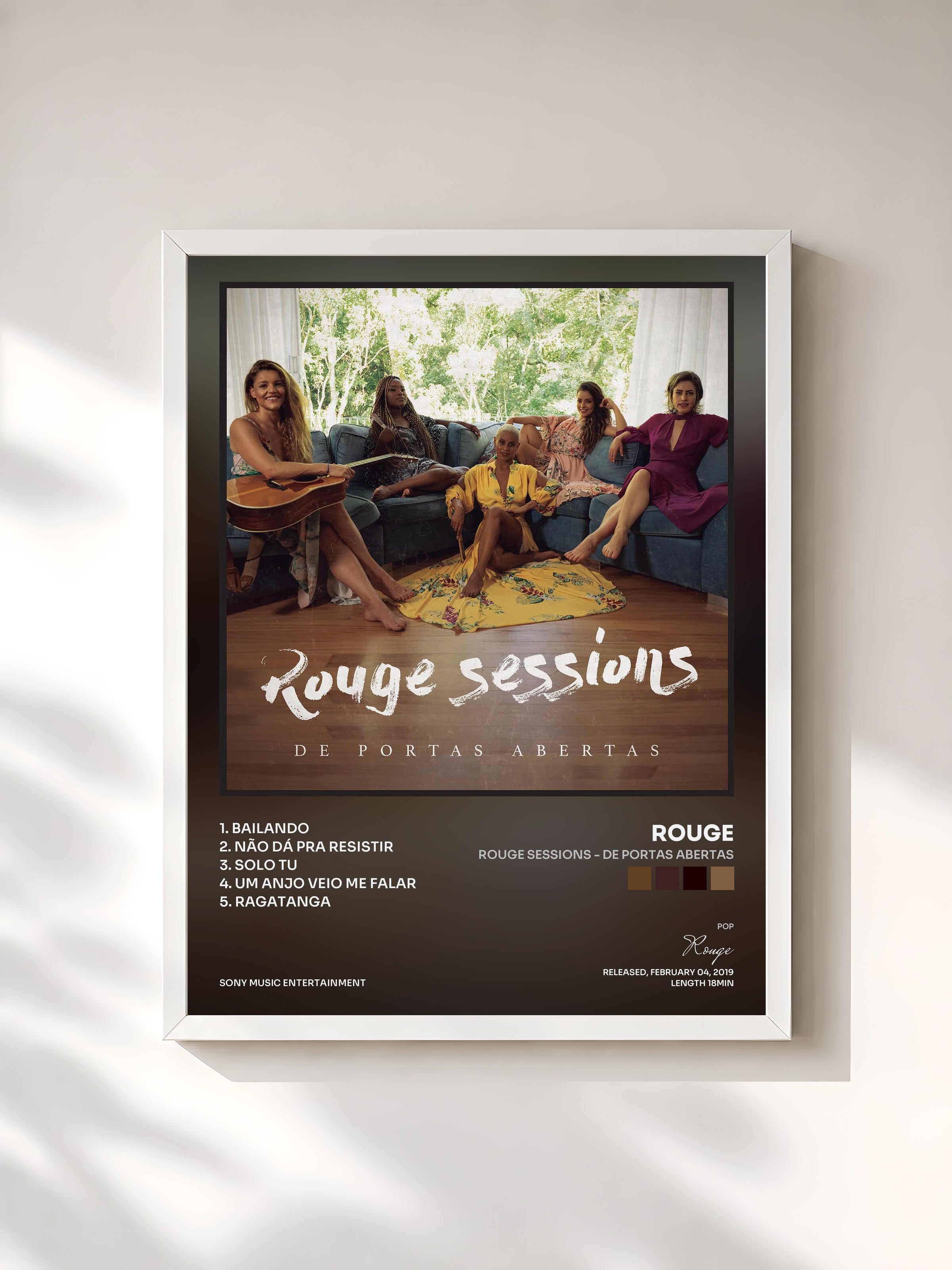 #blanc Tableau de l'album Rouge Sessions - De Portas Abertas de Rouge, cadre blanc, imprimé et encadré en France
