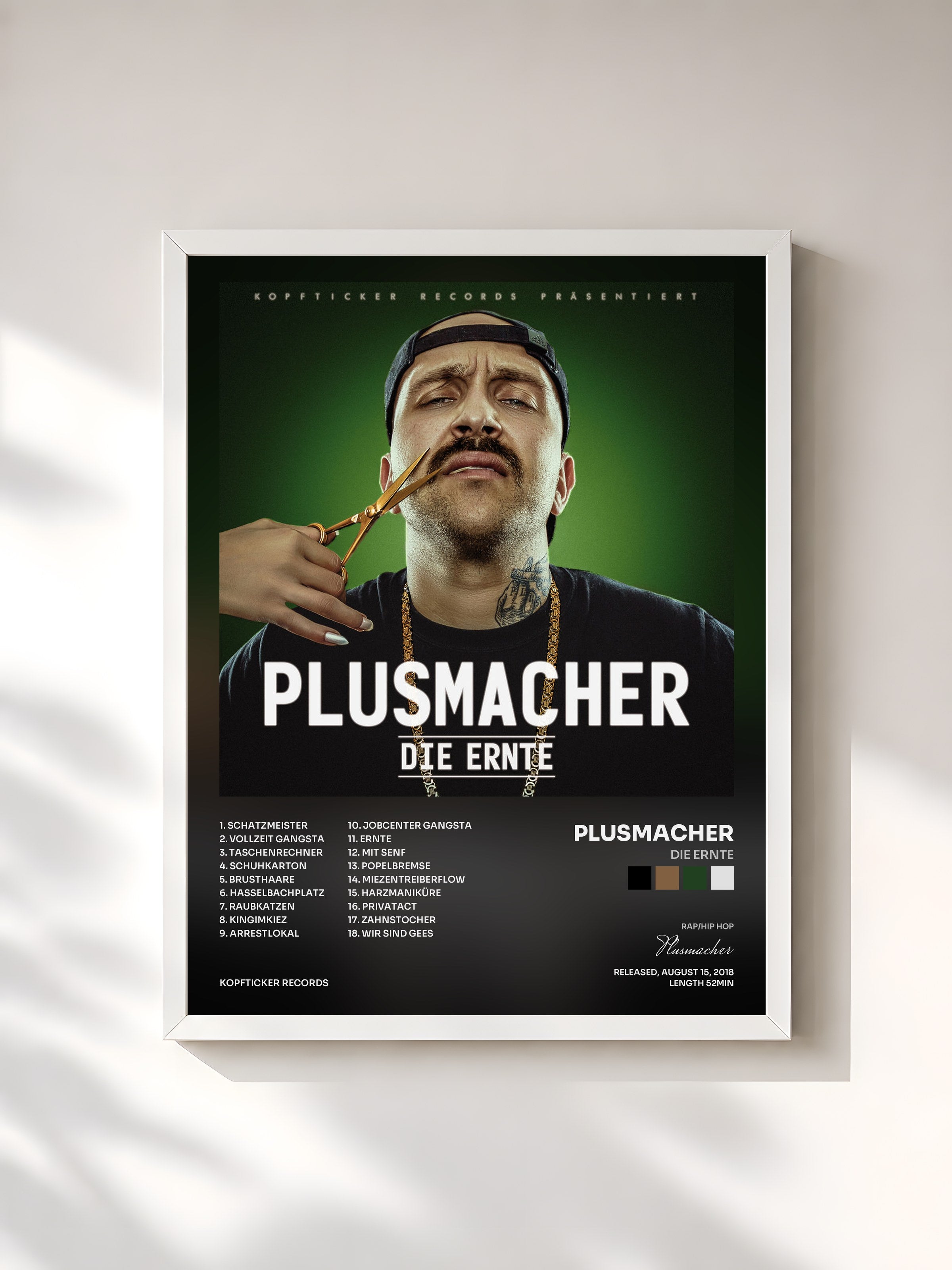 #blanc Tableau de l'album Die Ernte de Plusmacher, cadre blanc, imprimé et encadré en France