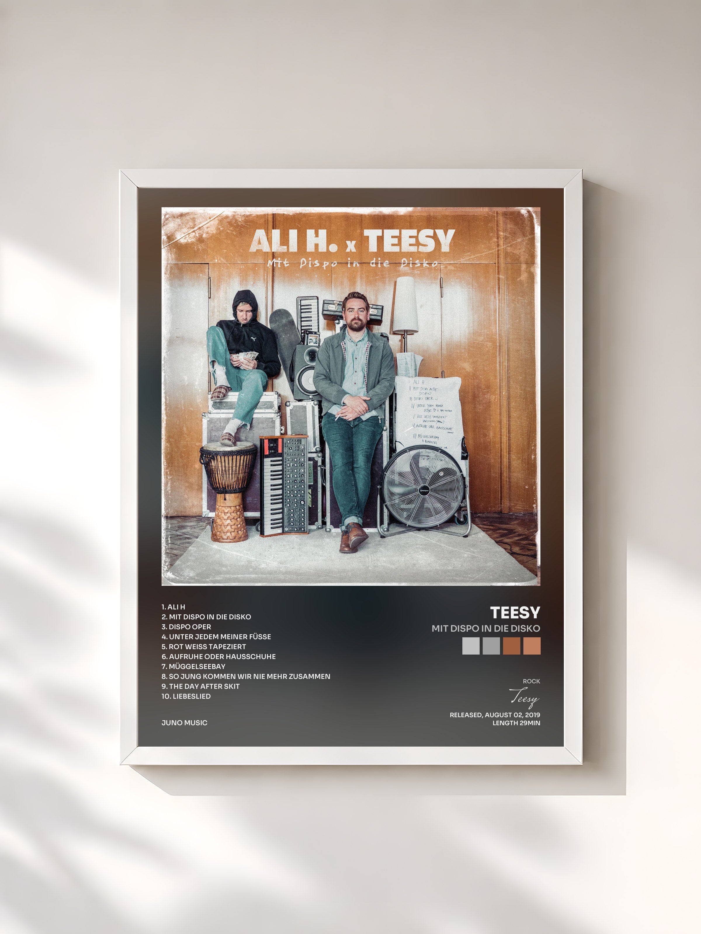 #blanc Tableau de l'album Mit Dispo In Die Disko de Teesy, cadre blanc, imprimé et encadré en France