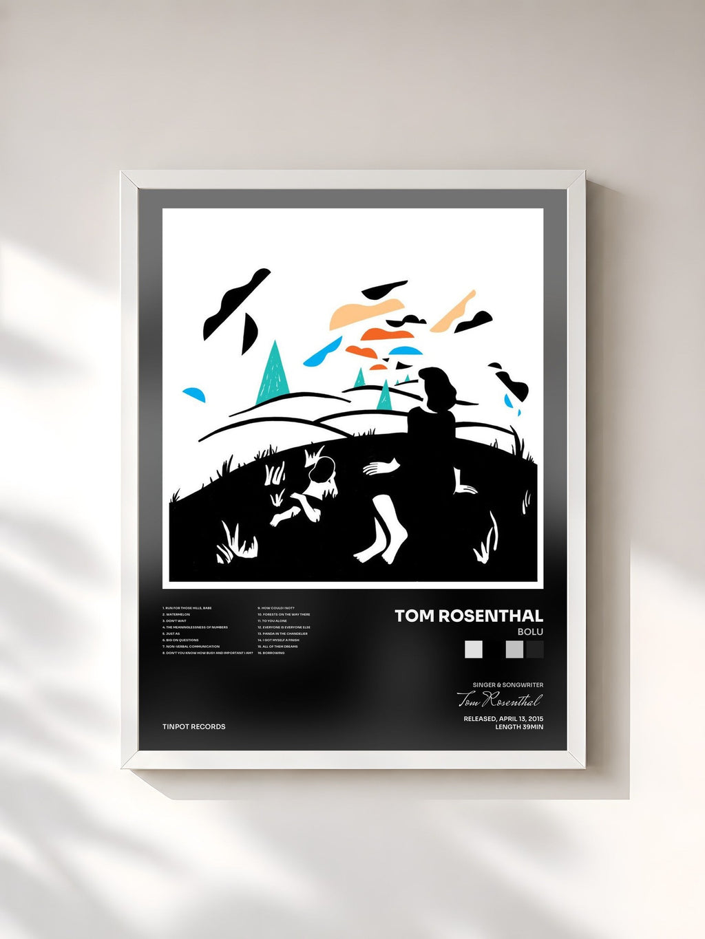 #blanc Bolu by Tom Rosenthal as a framed art print, white frame, printed and framed in France