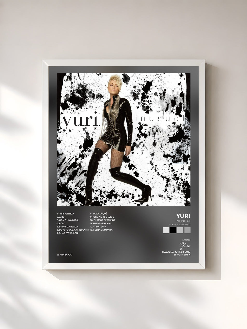 #blanc Inusual (Album Electronico) by Yuri as a framed art print, white frame, printed and framed in France