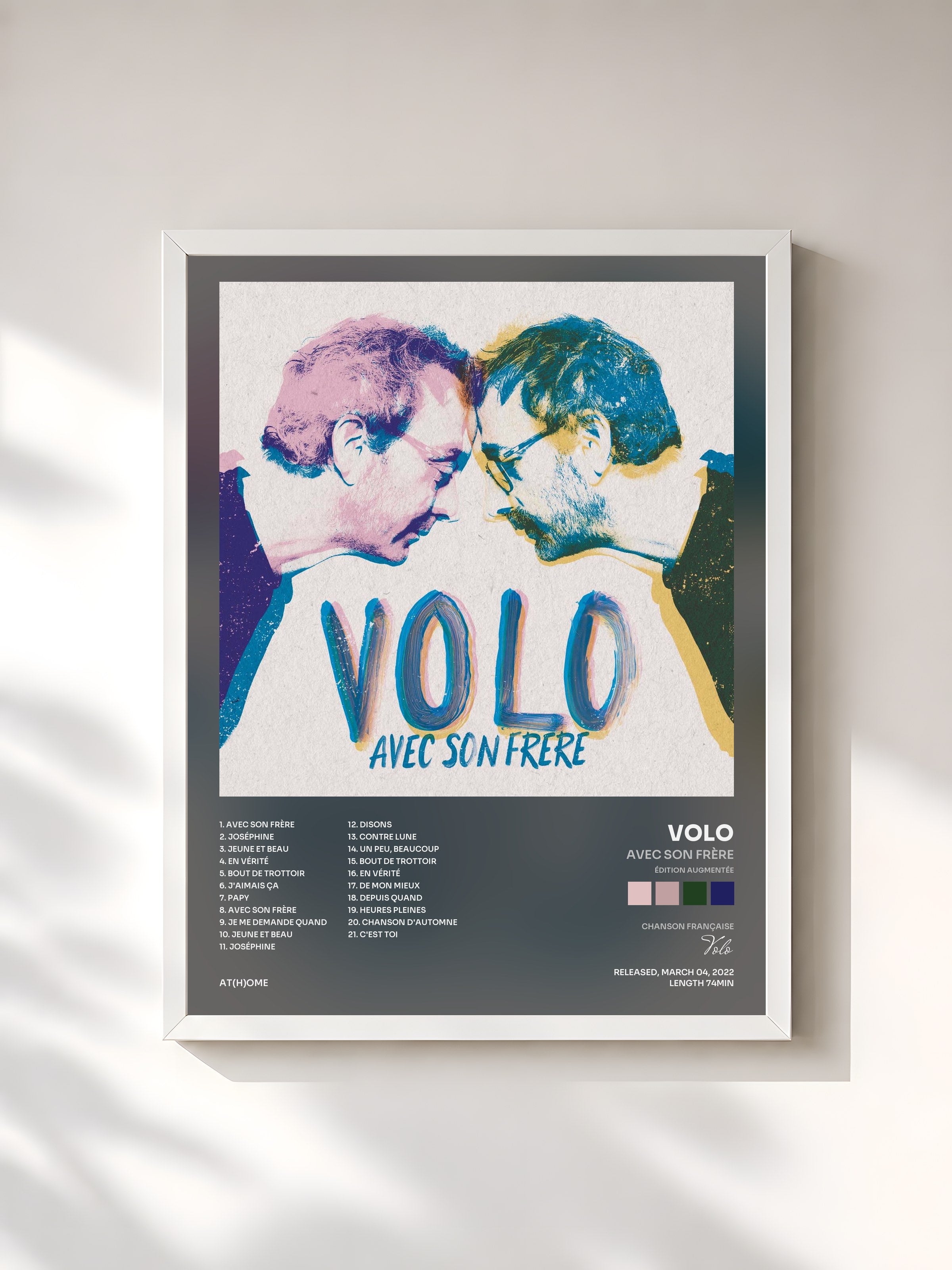 #blanc Tableau de l'album Avec son frère (Édition augmentée) de Volo, cadre blanc, imprimé et encadré en France