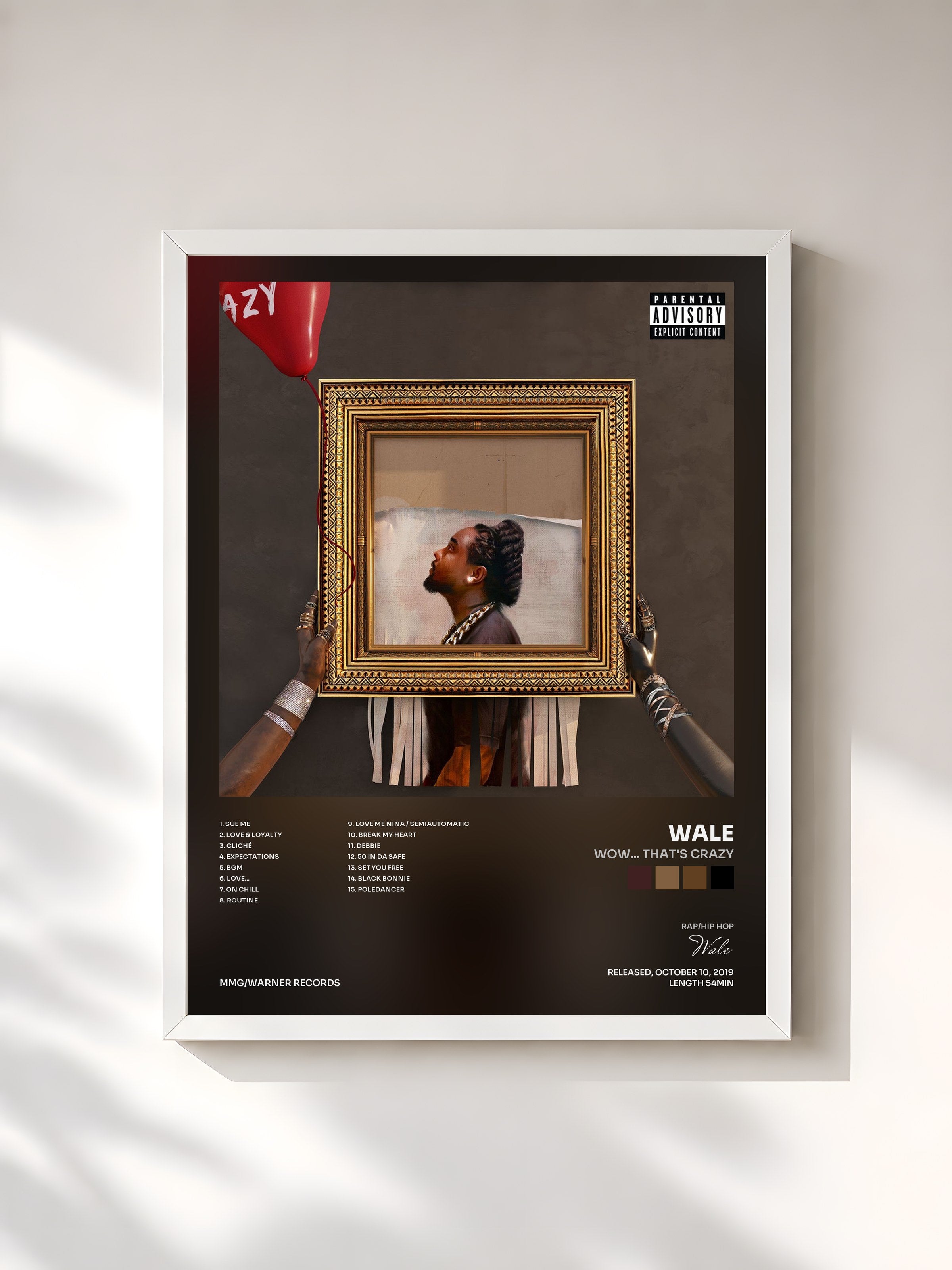 #blanc Tableau de l'album Wow... That's Crazy de Wale, cadre blanc, imprimé et encadré en France