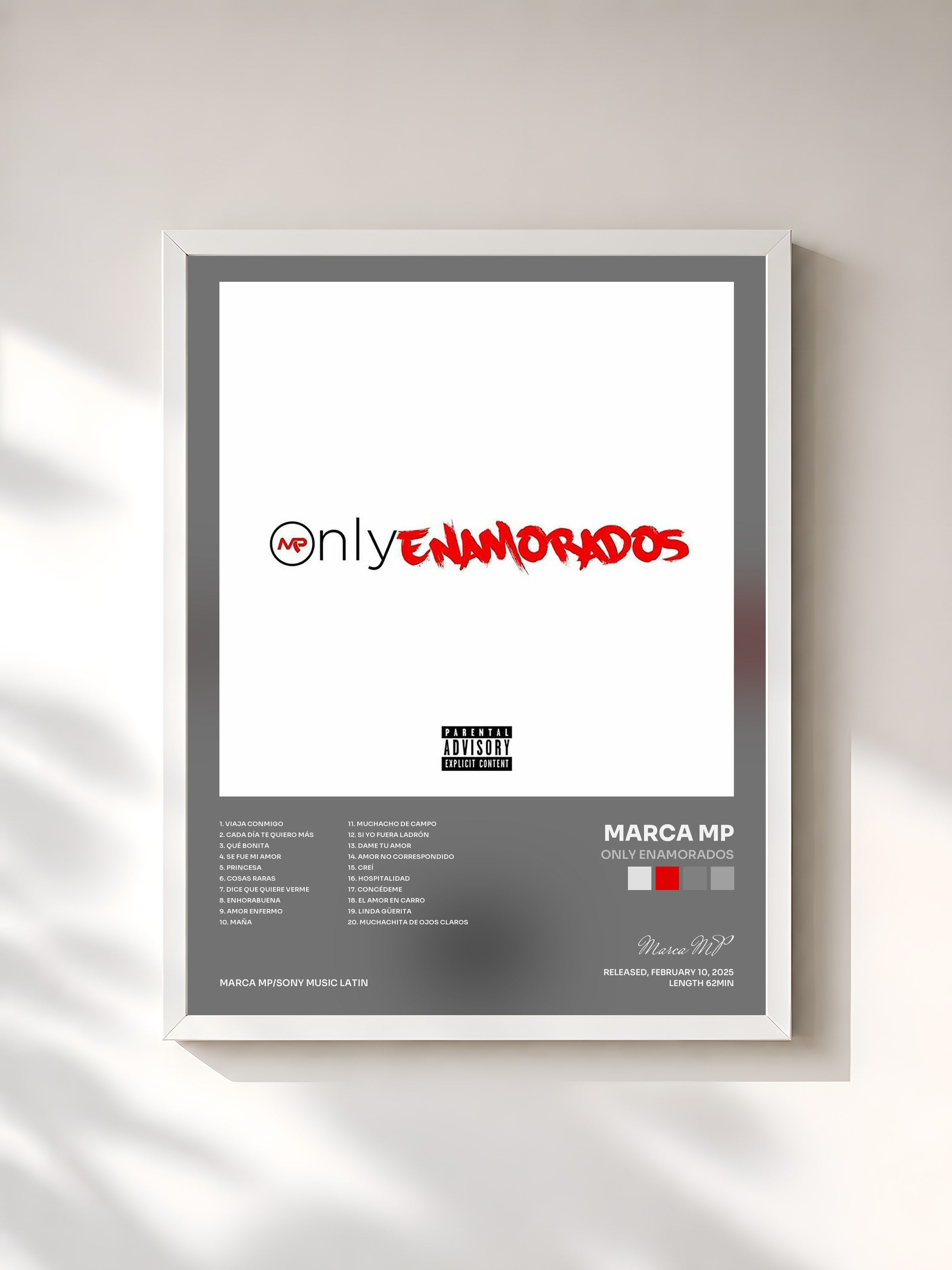 #blanc Tableau de l'album ONLY ENAMORADOS de Marca MP, cadre blanc, imprimé et encadré en France