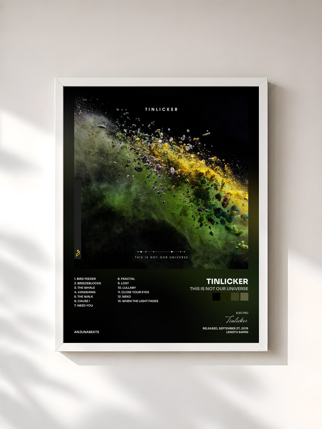 #blanc Tableau de l'album This Is Not Our Universe de Tinlicker, cadre blanc, imprimé et encadré en France