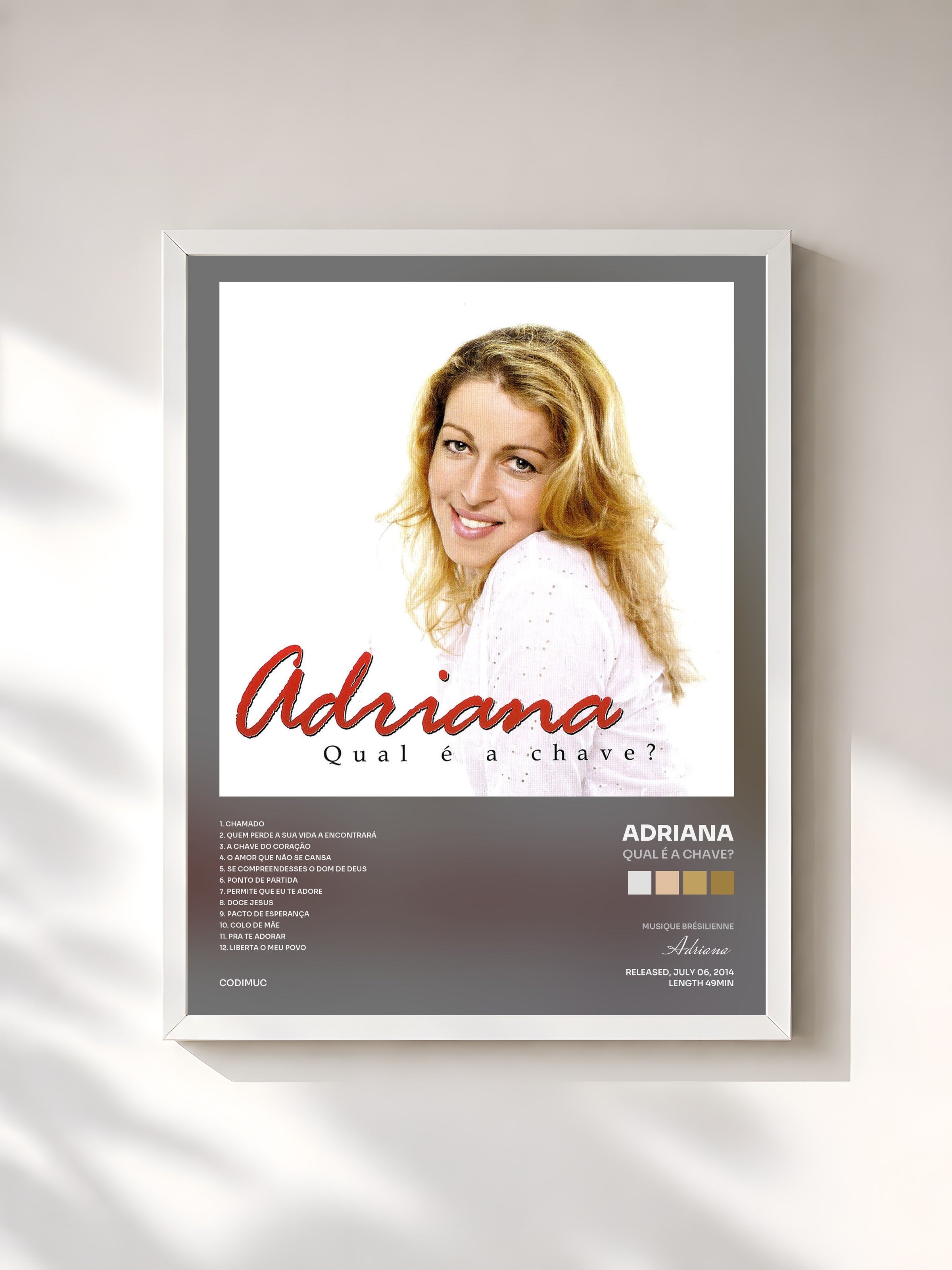#blanc Tableau de l'album Qual É a Chave? de Adriana, cadre blanc, imprimé et encadré en France