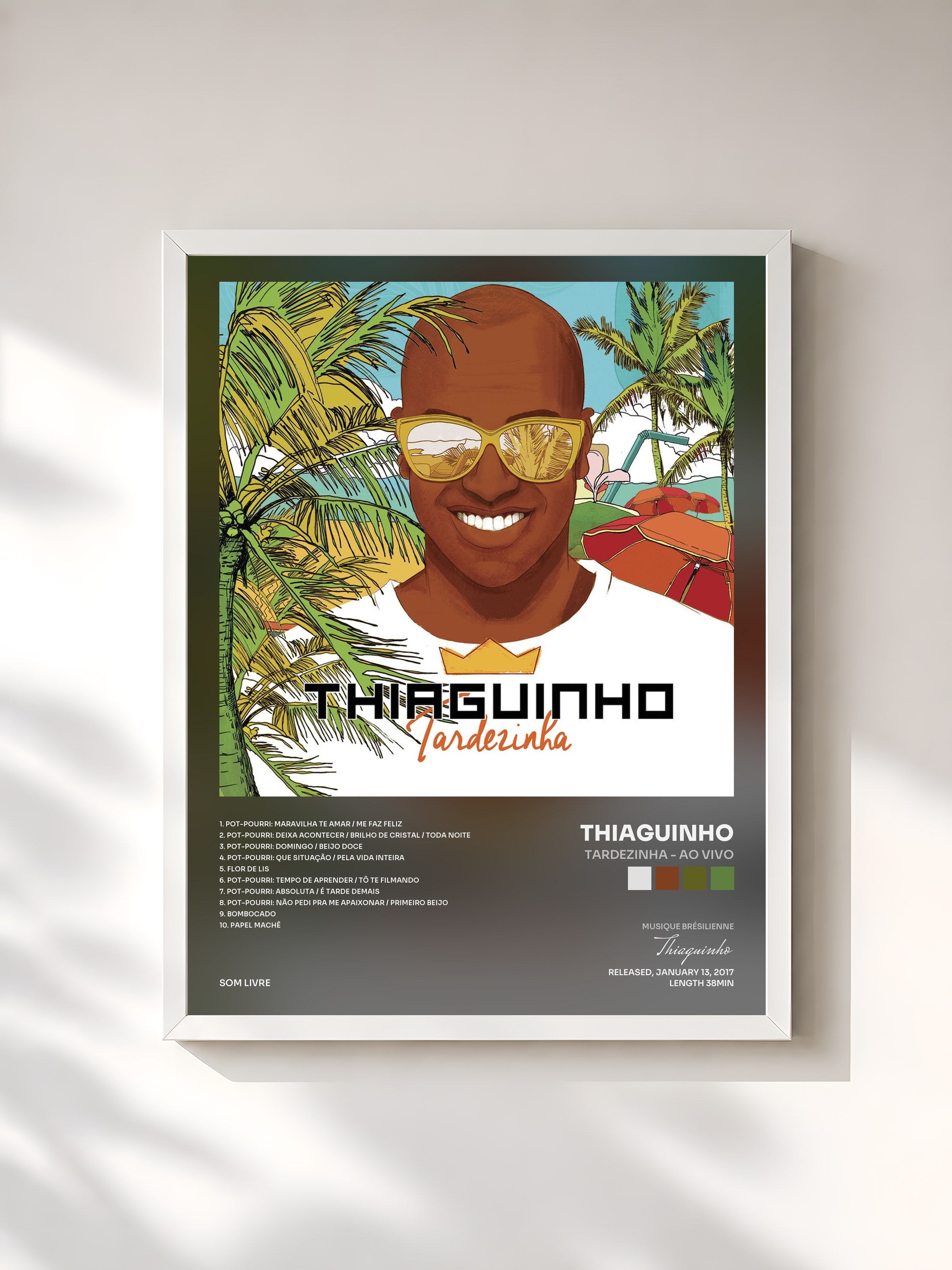 #blanc Tableau de l'album Tardezinha - Ao Vivo de Thiaguinho, cadre blanc, imprimé et encadré en France