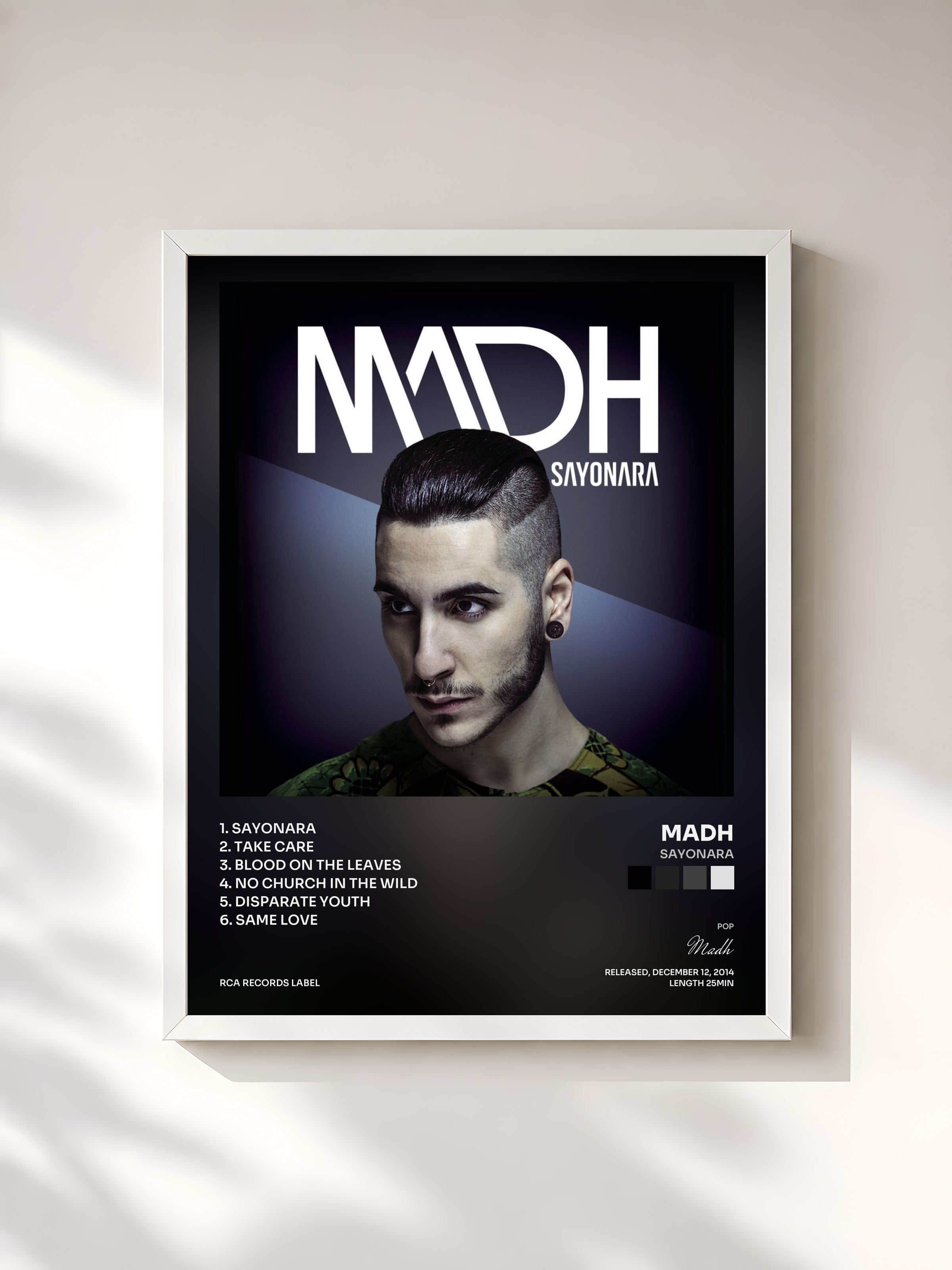 #blanc Tableau de l'album Sayonara de Madh, cadre blanc, imprimé et encadré en France