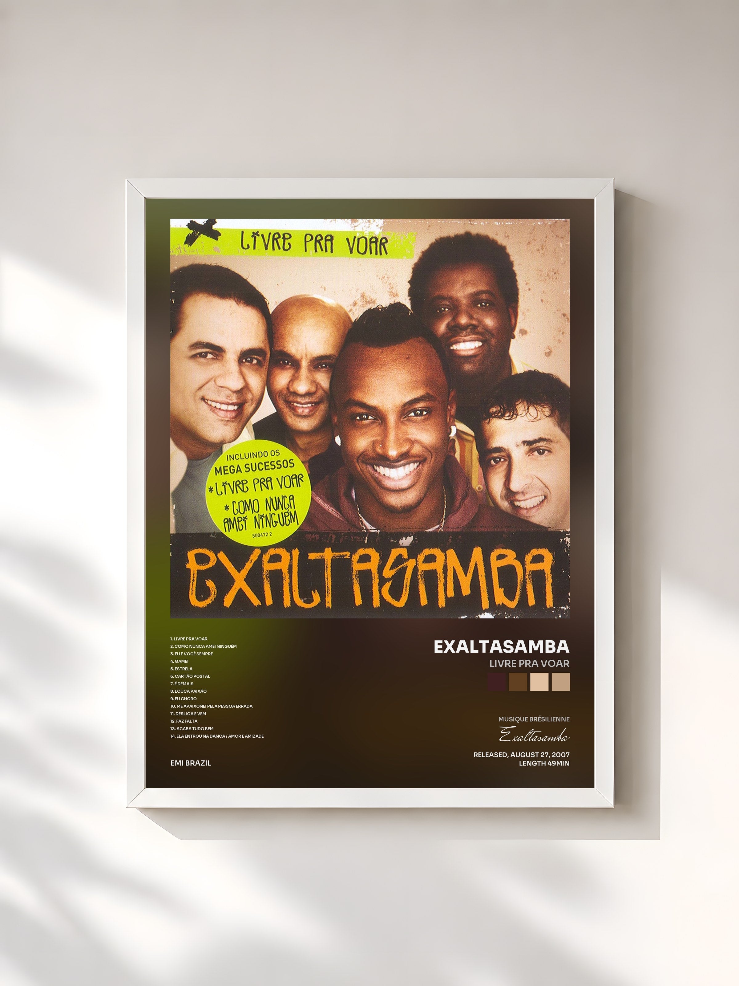 #blanc Tableau de l'album Livre Pra Voar de Exaltasamba, cadre blanc, imprimé et encadré en France