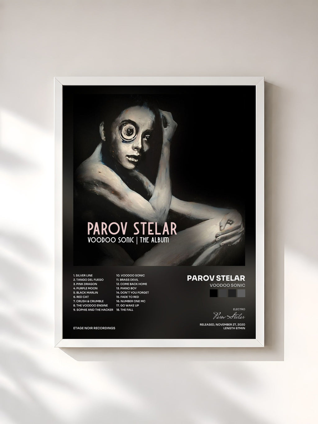 #blanc Voodoo Sonic di Parov Stelar in stampa incorniciata, cornice bianca, stampata e incorniciata in Francia