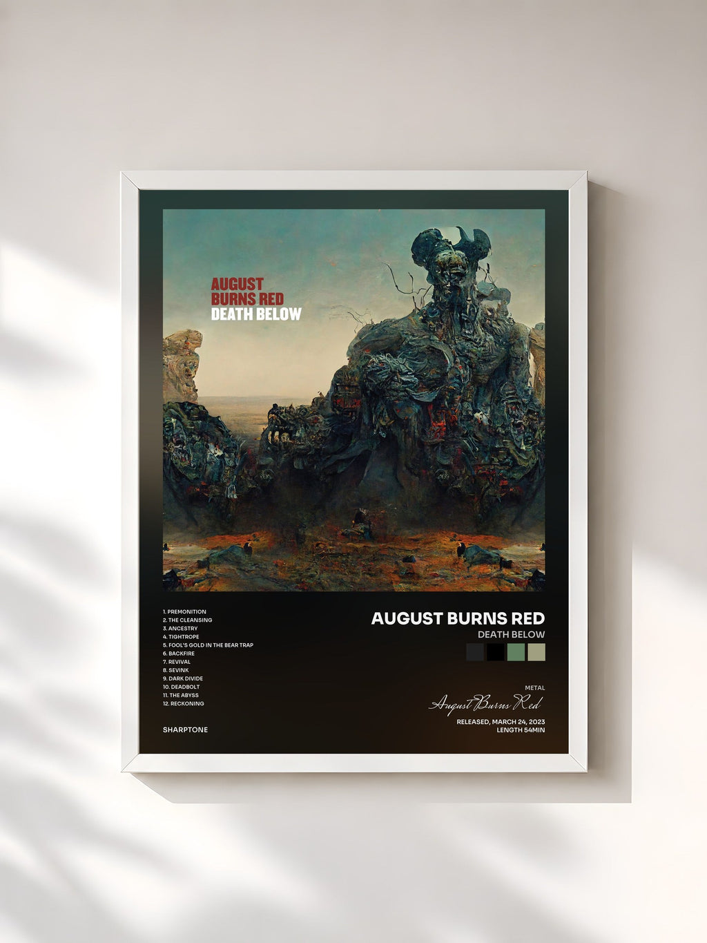 #blanc Death Below di August Burns Red in stampa incorniciata, cornice bianca, stampata e incorniciata in Francia