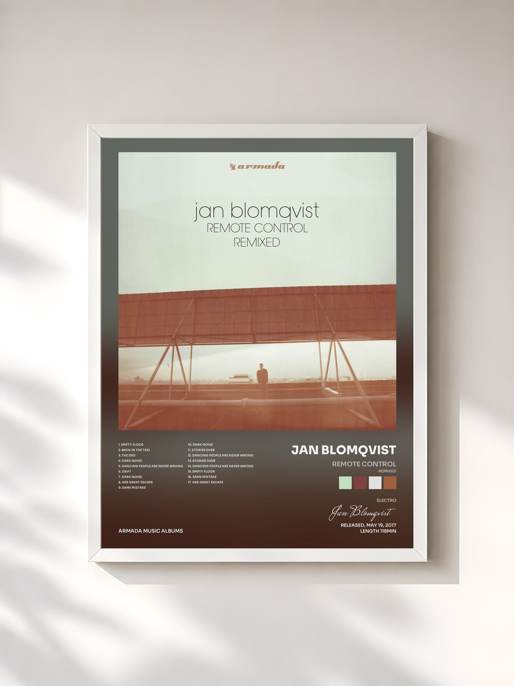 #blanc Tableau de l'album Remote Control (Remixed) de Jan Blomqvist, cadre blanc, imprimé et encadré en France