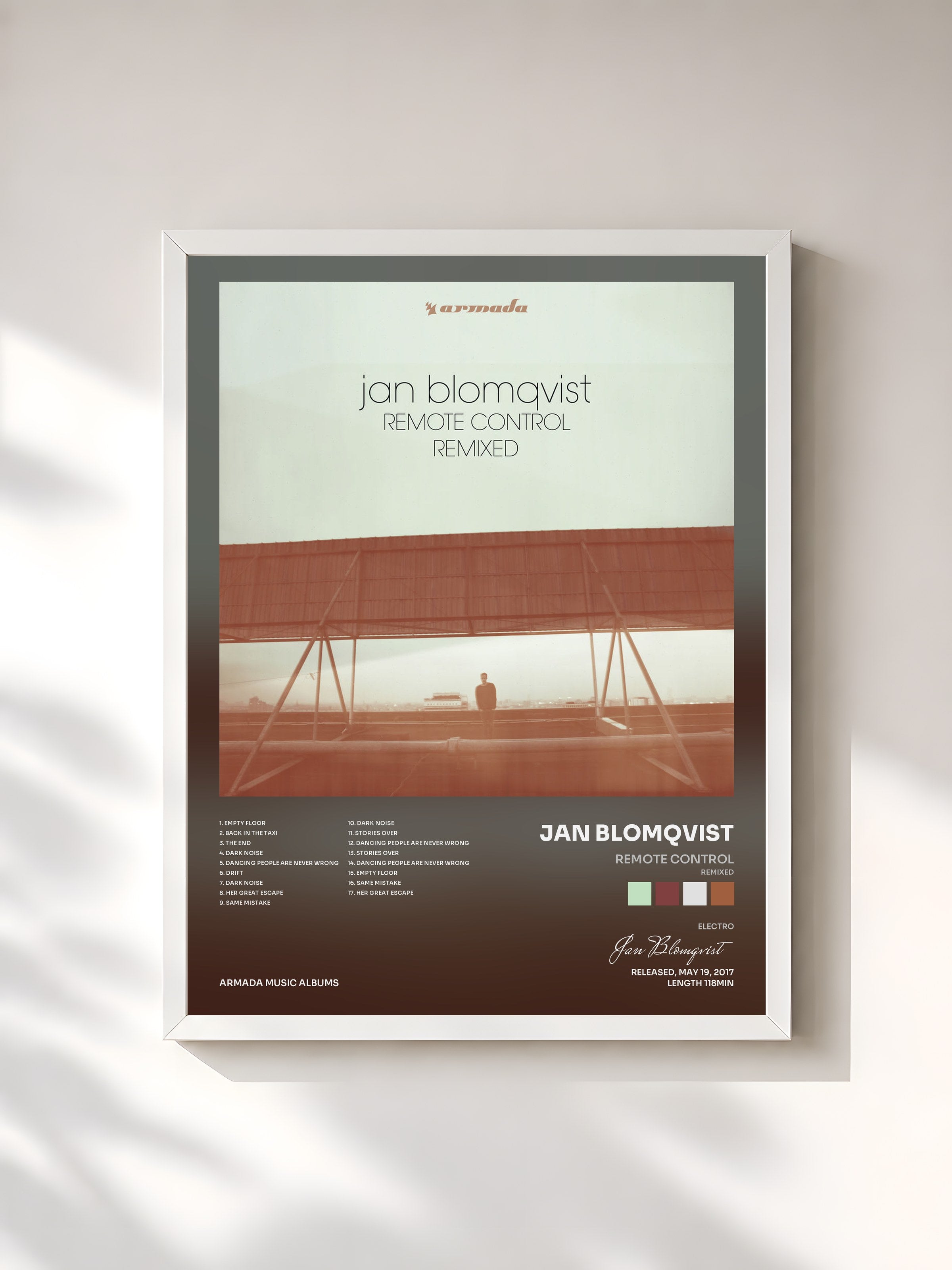 #blanc Tableau de l'album Remote Control (Remixed) de Jan Blomqvist, cadre blanc, imprimé et encadré en France