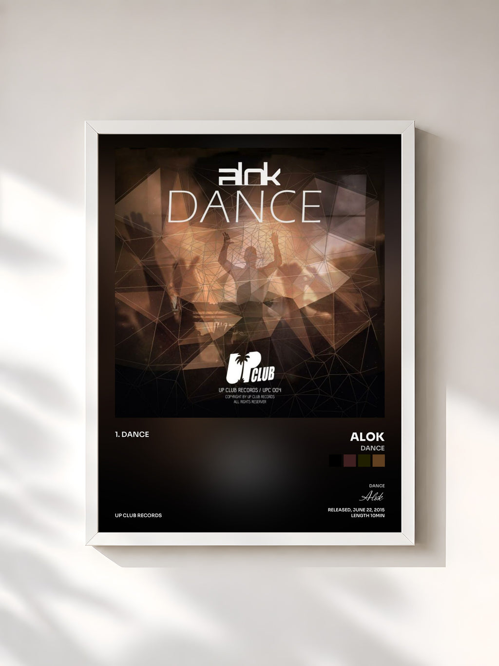 #blanc Tableau de l'album Dance de Alok, cadre blanc, imprimé et encadré en France